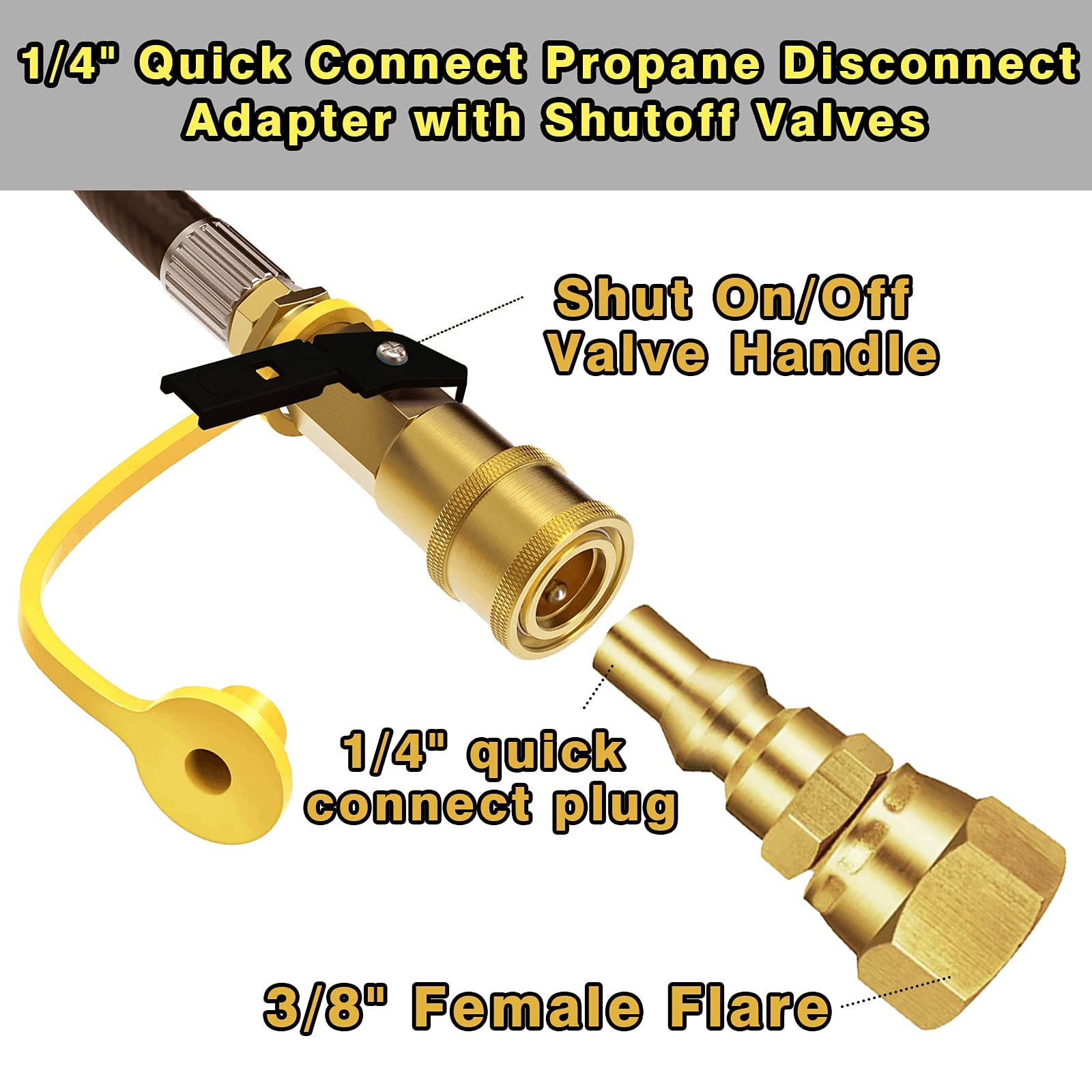 MCAMPAS 1LB Propane Tank Regulator with 1/4