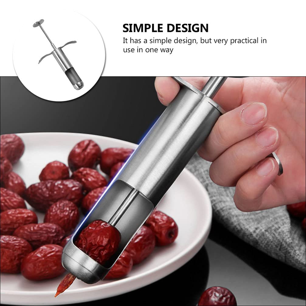 1pc Stainless Steel Fruit Corer Tool - Red Dates Core Remover, Jujube Pitter, Kitchen Gadget for Easy Fruit Seed Removal - Perfect for Baking, Cooking & Food Prep