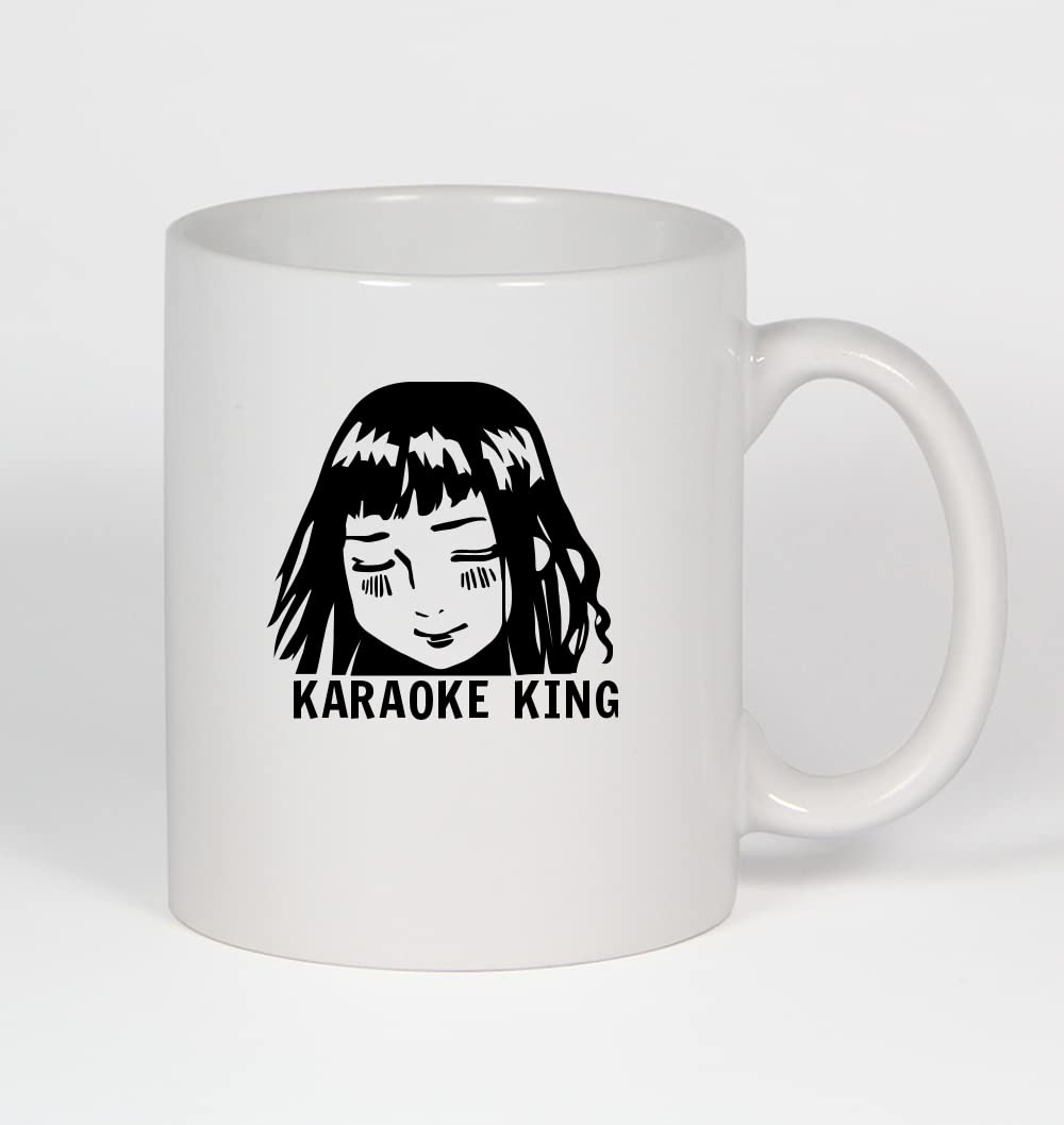 Karaoke King Anime Ceramic Coffee Mug - 11oz White for Home, Office & Gifts | Perfect for Tea, Hot Chocolate & Coffee Lovers