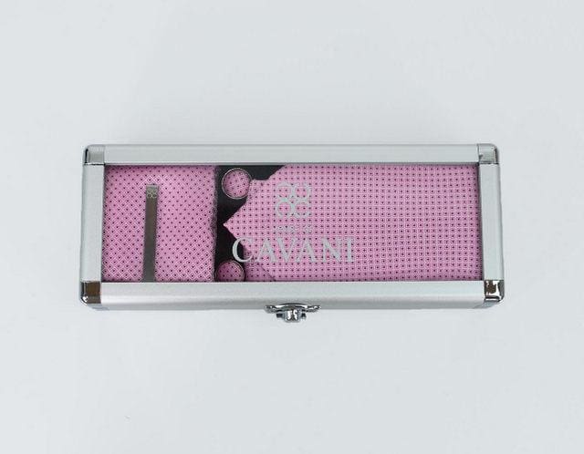 Cavani Pink Diamond Tie Set in Elegant Gift Box for Men - Perfect for Weddings, Prom, and Formal Events