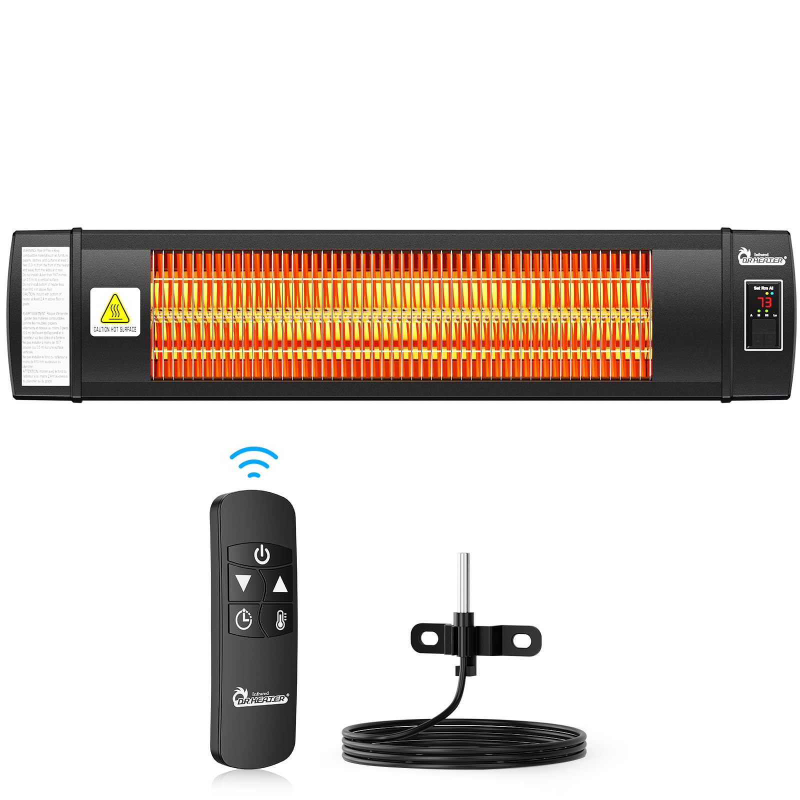 DR-268 Smart Greenhouse Heater with Built-in Temperature Control & Digital Thermostat - Energy Efficient Infrared Heater for Indoor Plants, Greenhouses & Home Use