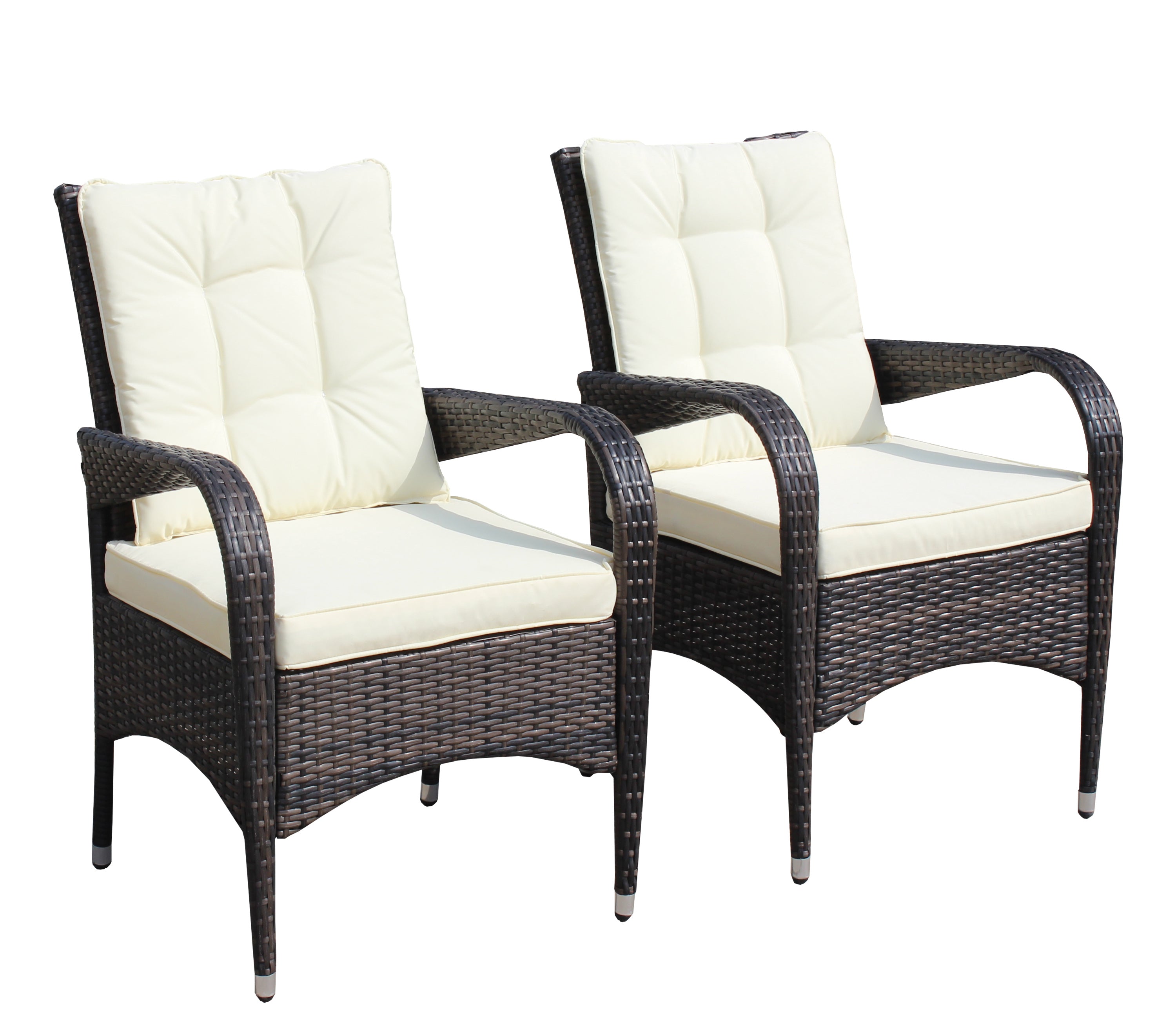 2 Piece Liberatore Dining Chairs with Beige Cushions - Modern Kitchen & Dining Room Furniture Set for Home, Restaurant, and Office Use