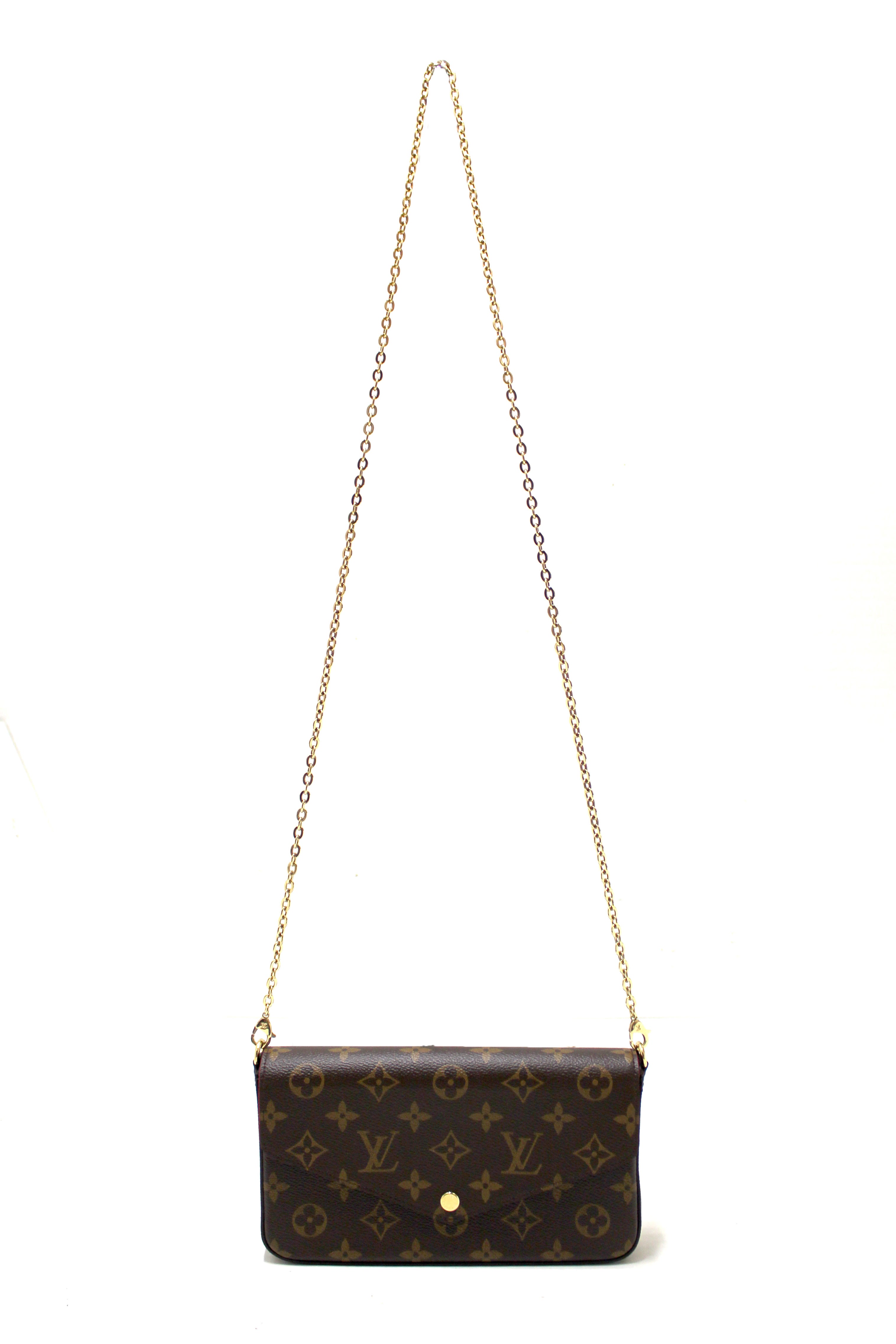 Authentic Louis Vuitton Monogram Felicie Pochette Crossbody Bag in Fuchsia Pink - Luxury Designer Handbag for Women, Perfect for Date Night, Parties & Everyday Use