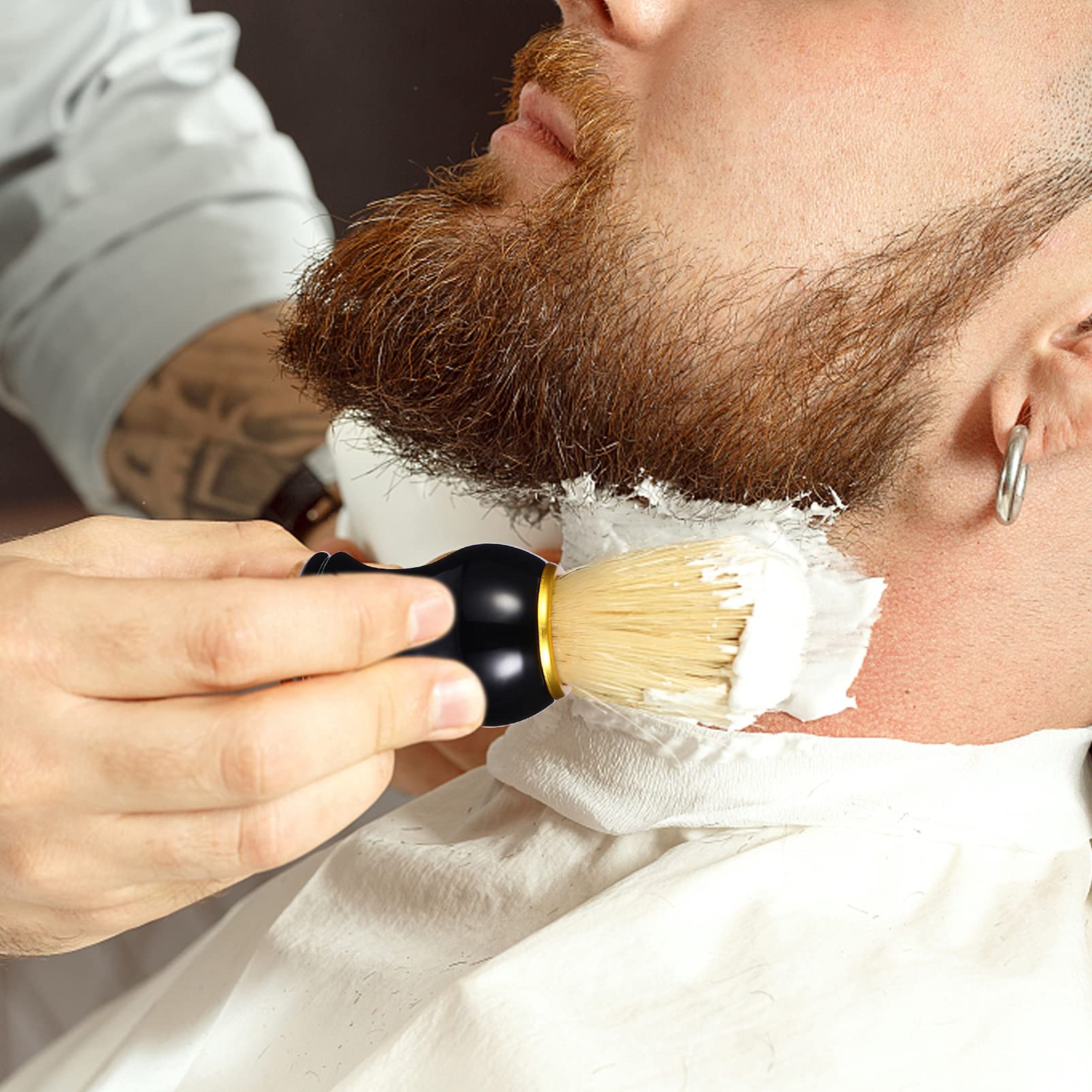 Premium Men's Shaving Brush - Soft Bristle Beard & Mustache Grooming Tool for Smooth Foam Lather - Ideal for Wet Shaving, Travel & Daily Beard Care Routine