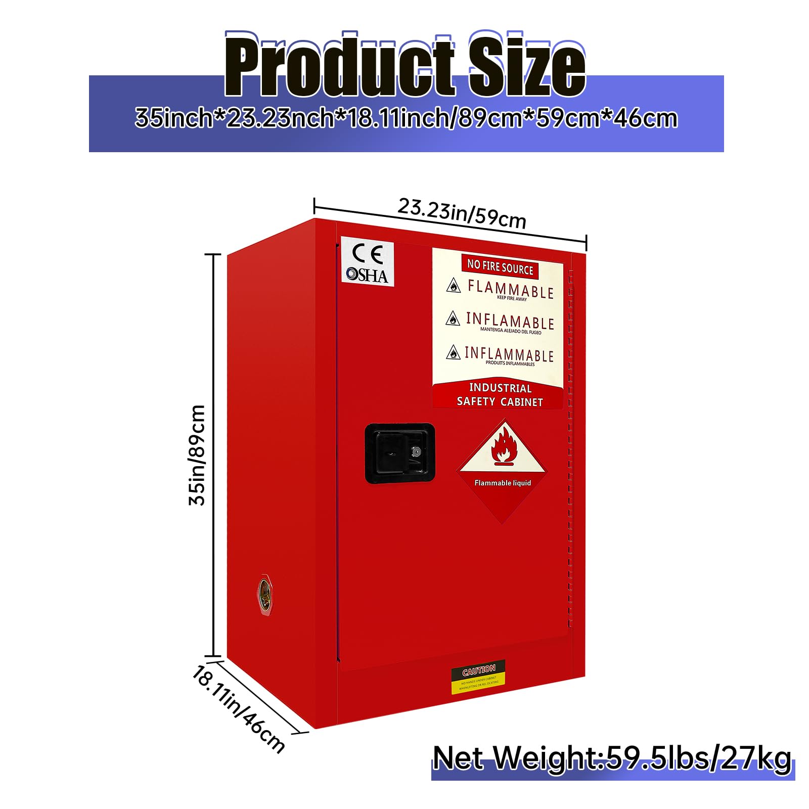 24 Gallon Flammable Safety Cabinet - 23