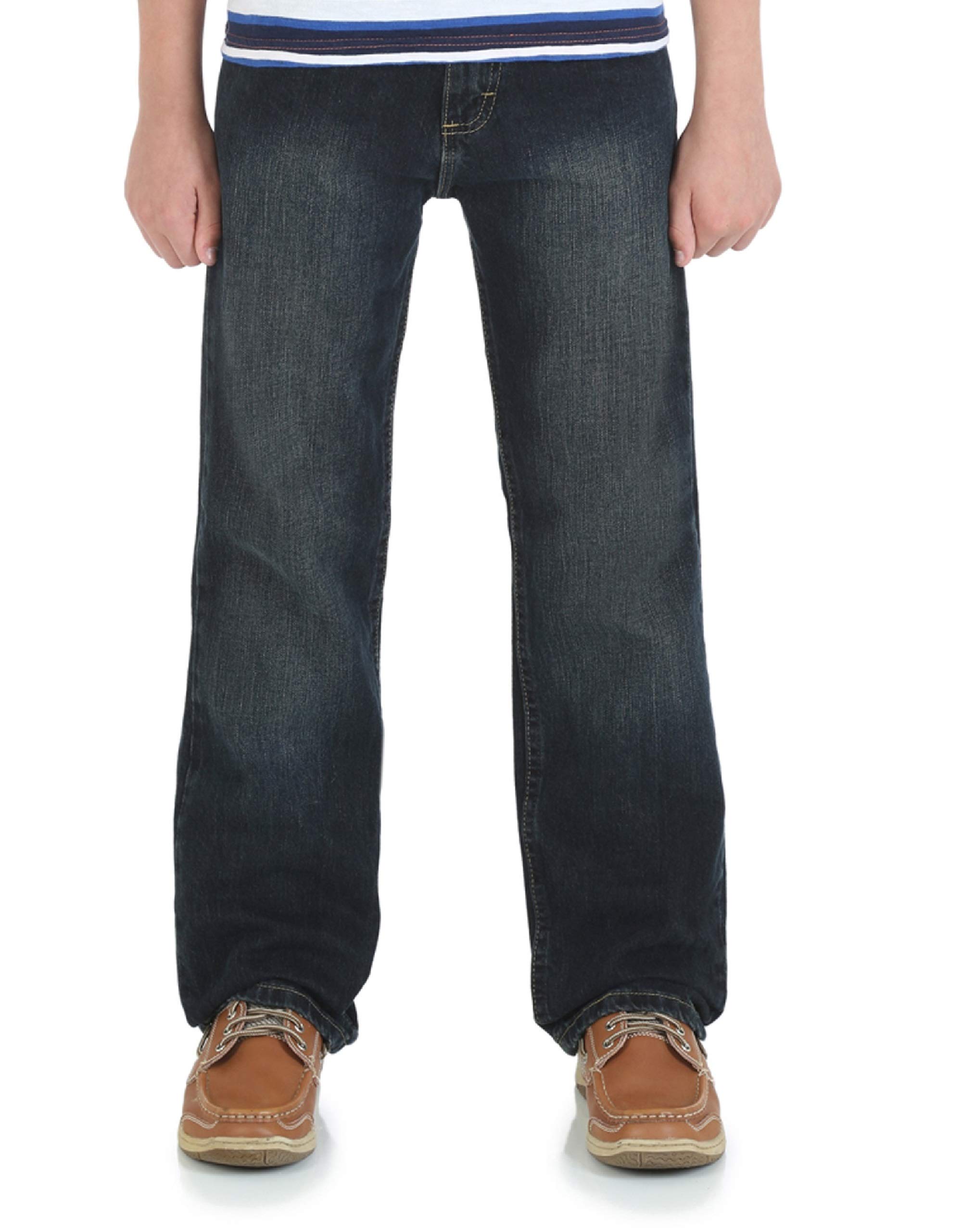 Faded Glory Boys' Straight Fit Denim Blue Jeans - Size 12H, Dark Wash | Comfortable & Durable for School, Play & Everyday Wear