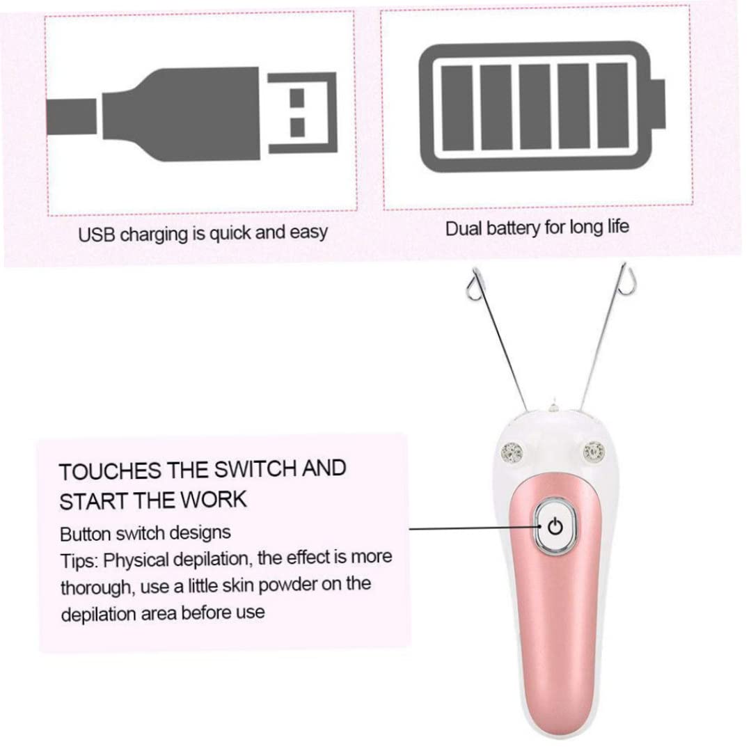 Electric Hair Remover for Face & Body - Rechargeable Epilator with Cotton Thread Technology | Painless Hair Removal for Women & Men | Perfect for Eyebrows, Upper Lip, Bikini Line & More