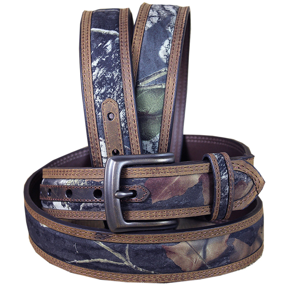 38 Inch M&F Western Tack Nocona Mossy Oak Brown Leather Belt for Men - Durable Cowhide Rodeo Belt for Cowboy Boots, Jeans & Western Outfits
