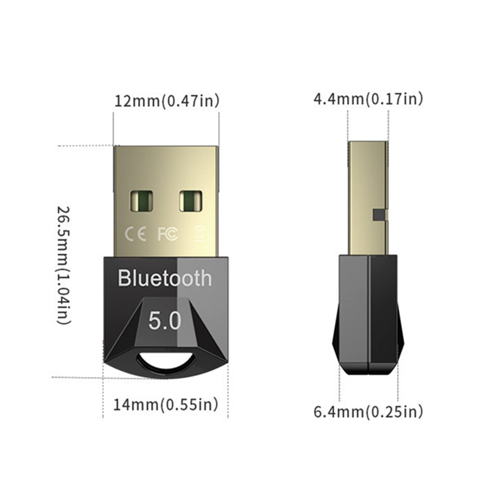 Olakin Bluetooth 5.0 Adapter for PC - Wireless USB Dongle for Headset, Keyboard, Mouse | Windows 11/10/8 Compatible