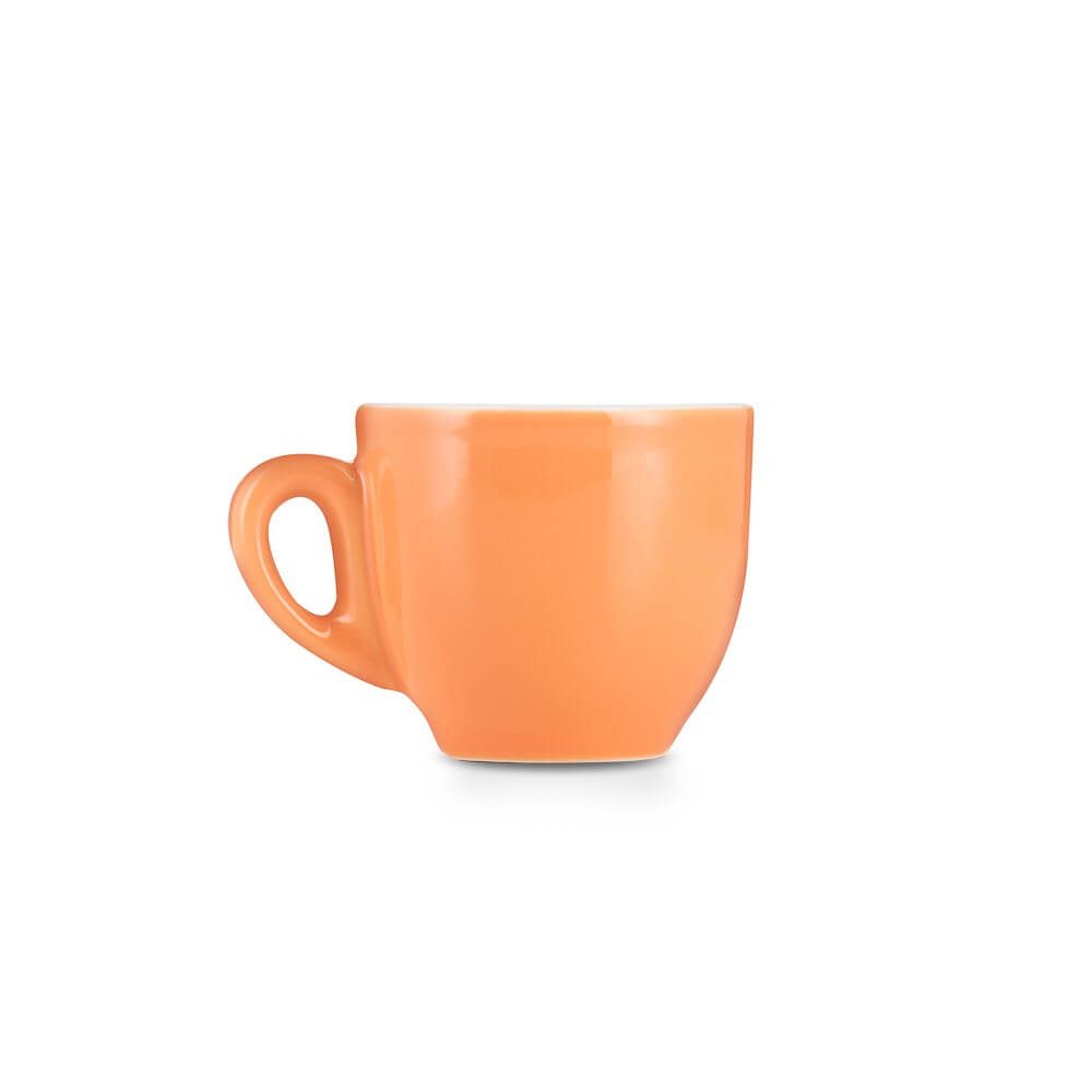 Premium Porcelain Espresso Cup & Saucer Set - 2oz/70ml, Vibrant Orange - Perfect for Home Baristas & Coffee Shops, Ideal for Espresso, Cappuccino & Latte