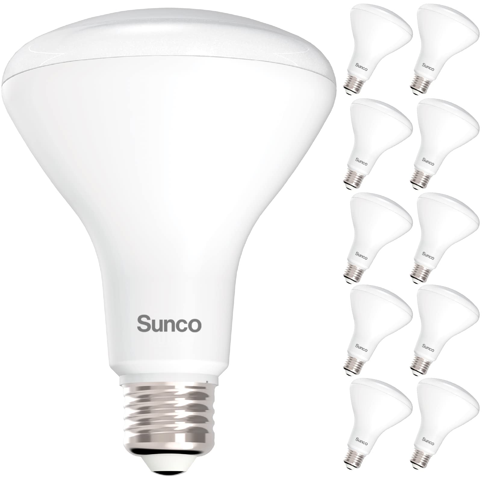 Sunco 10 Pack BR30 LED Light Bulbs - 11W (65W Equivalent) 850LM 5000K Daylight Dimmable E26 Base - Recessed Can Lights for Home, Kitchen, Bedroom - Energy Saving Indoor Flood Bulbs (UL Listed) - Perfect for Ambient Lighting & Task Lighting in Living Rooms, Hallways, and Offices
