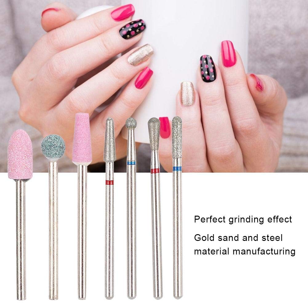 6-Piece Nail Drill Bits Set - Multi-Functional Grinding Heads for Electric Nail File, Professional Manicure & Pedicure Accessories - Perfect for Salon, Home Nail Care & DIY Nail Art