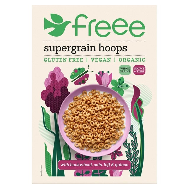 Organic Supergrain Hoops by Doves Farm - Gluten-Free Breakfast Cereal | Healthy Snack for Kids & Adults | Perfect for School Lunches & On-the-Go Nutrition