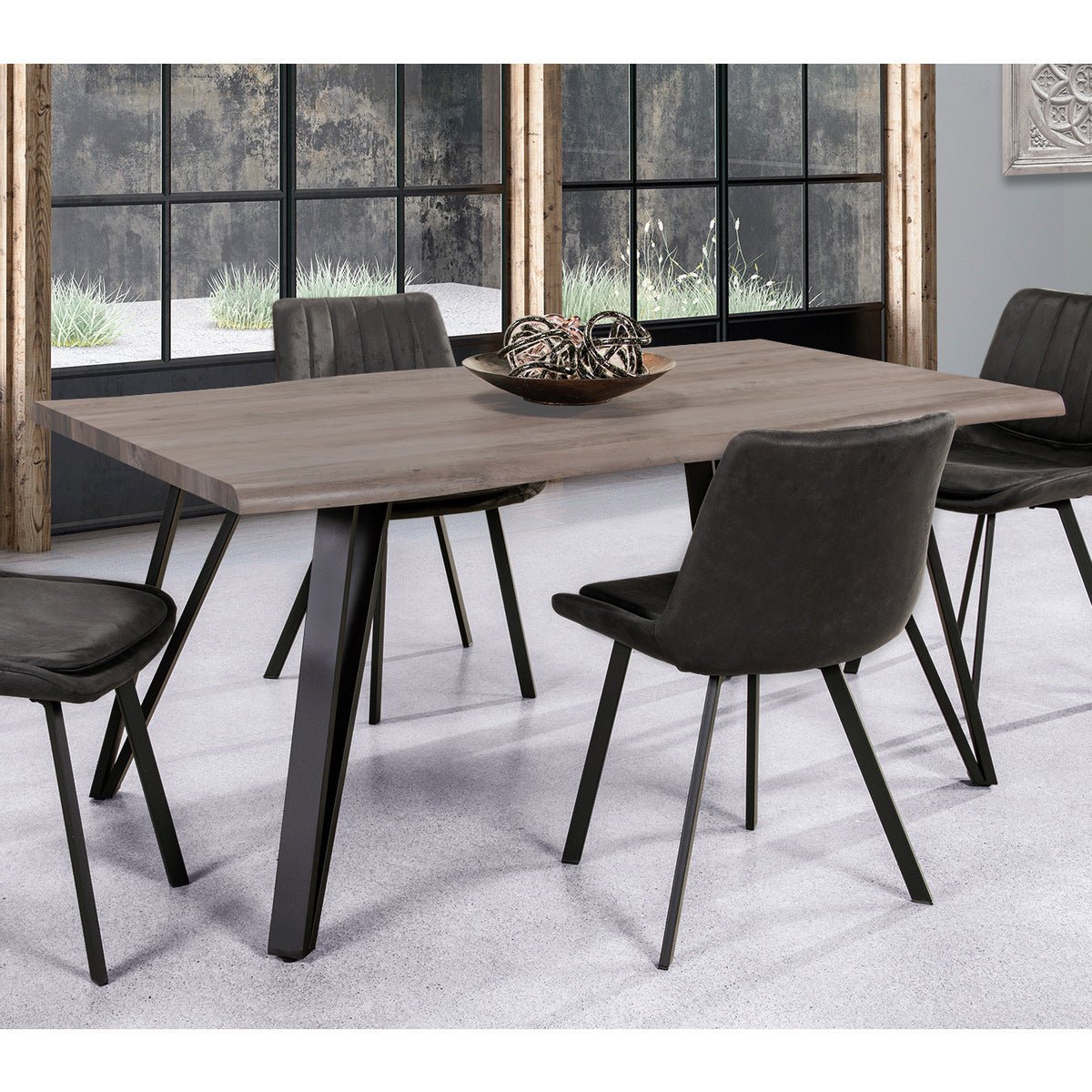 Modern Carrie Dining Table - Solid Wood Kitchen Table for 6 - Farmhouse Style Dining Room Furniture for Family Gatherings & Dinner Parties