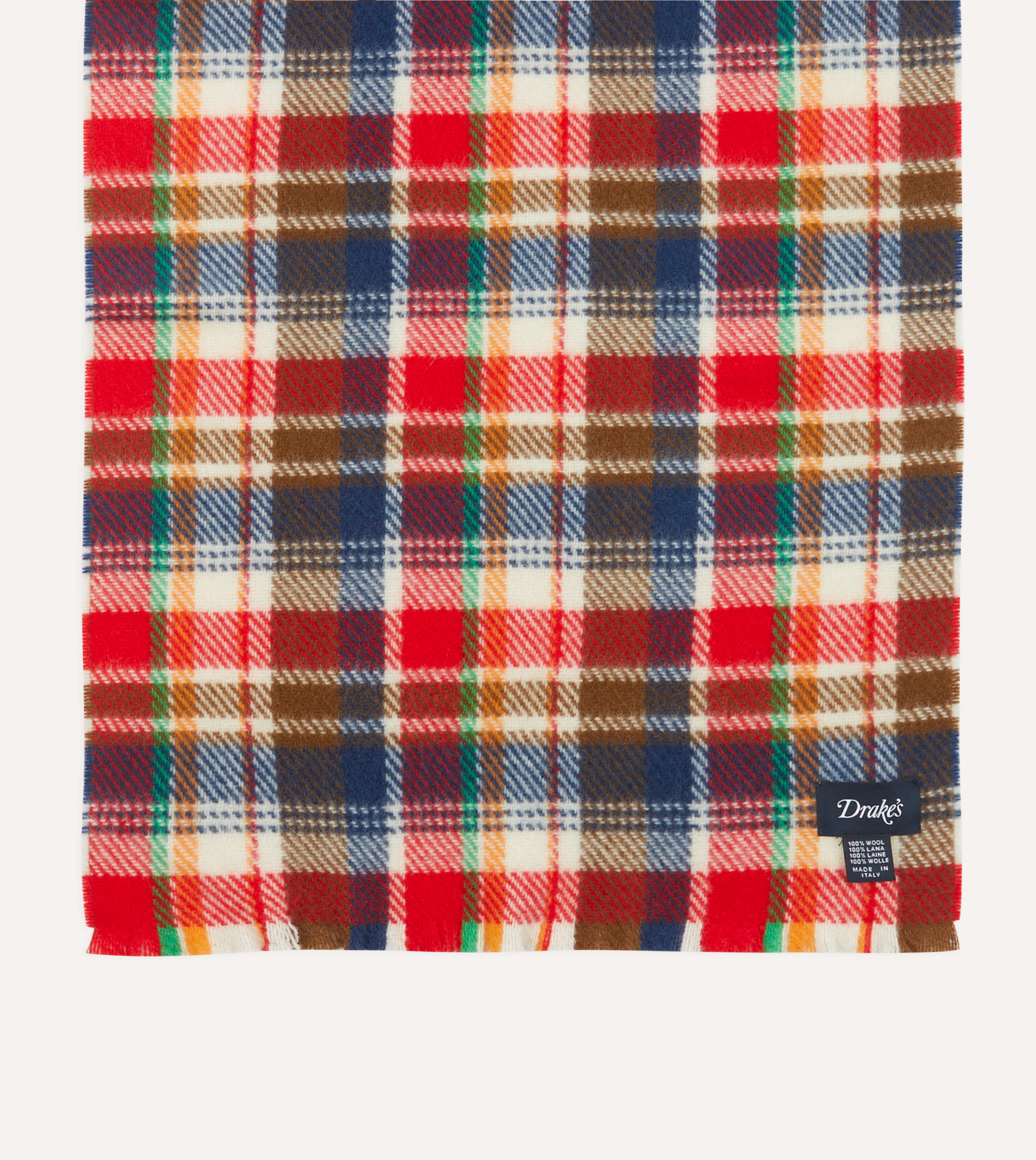 Warm Red Multi Tartan Check Wool Scarf for Women & Men - Winter Fashion Accessory for Outdoor Activities, Christmas Gifts & Cold Weather Protection