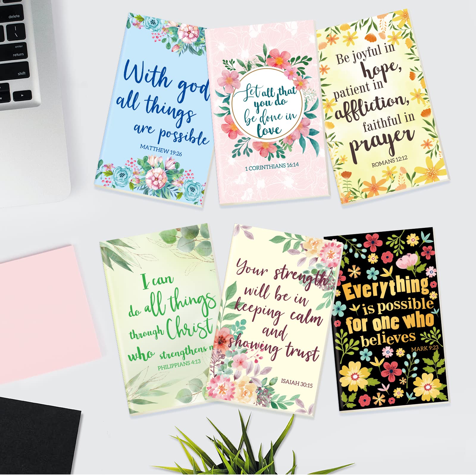 6 Pack Christian Prayer Journal Notebooks for Women - Inspirational Bible Verse Lined Notepads, Scripture Writing & Daily Devotional - Perfect for Bible Study, Church Notes & Gift Giving