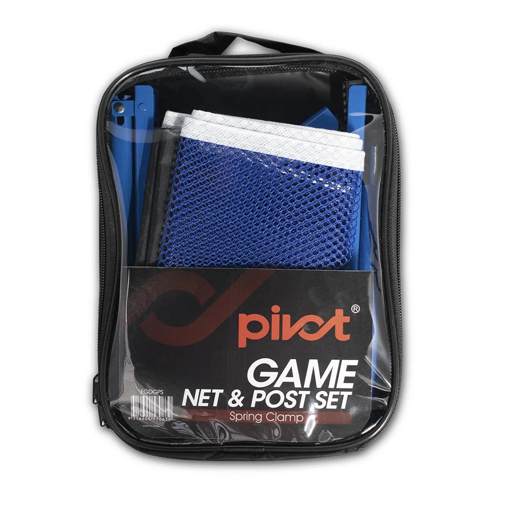 PIVOT FGDGPS Game Net & Post Set - Portable Volleyball & Badminton Net System for Outdoor Sports, Backyard, Beach, and Park Play