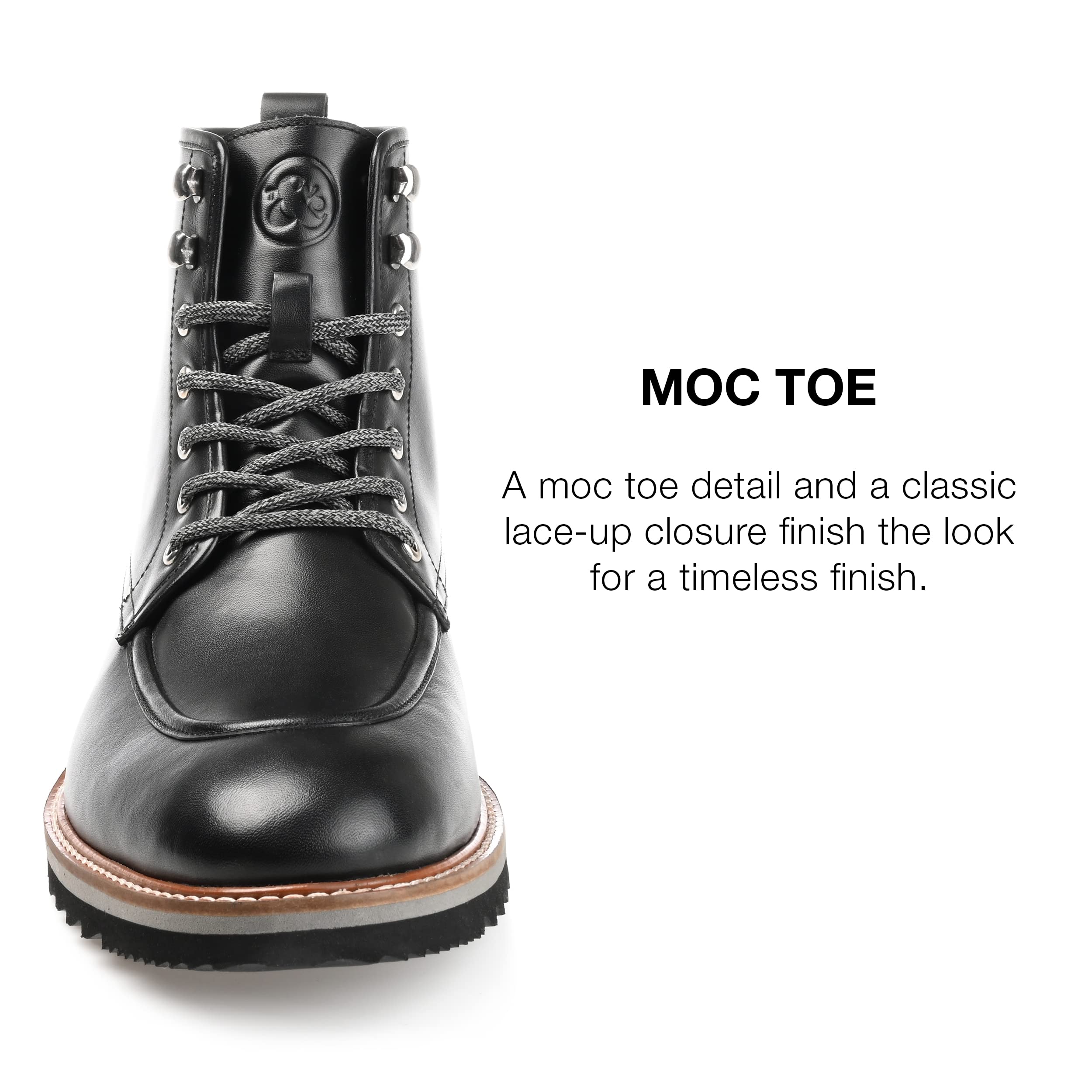 Thomas & Vine Men's Classic Leather Dress Boots - Formal & Business Casual Shoes for Office, Wedding & Special Occasions