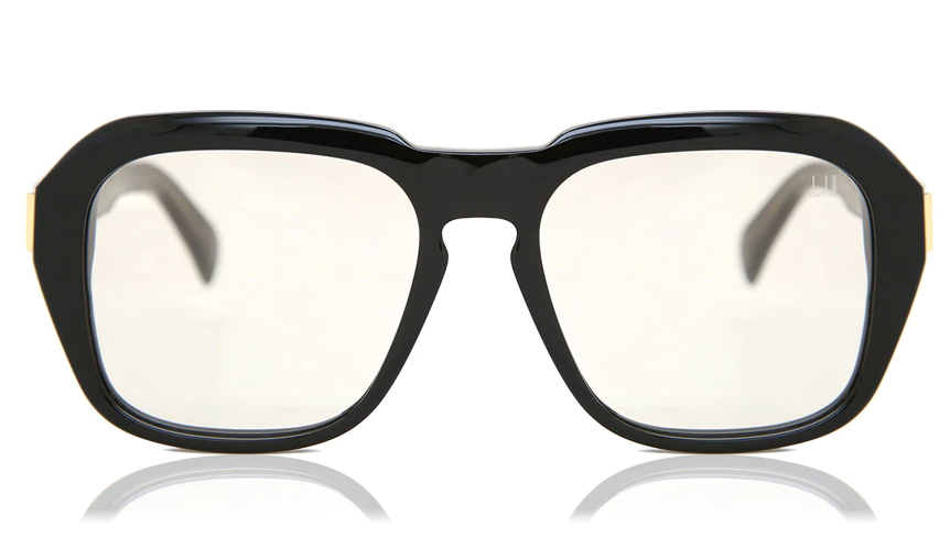 Dunhill DU0001S 007 Black & Yellow Oversized Rectangular Sunglasses for Men | Luxury UV Protection Shades for Driving, Travel & Outdoor Activities