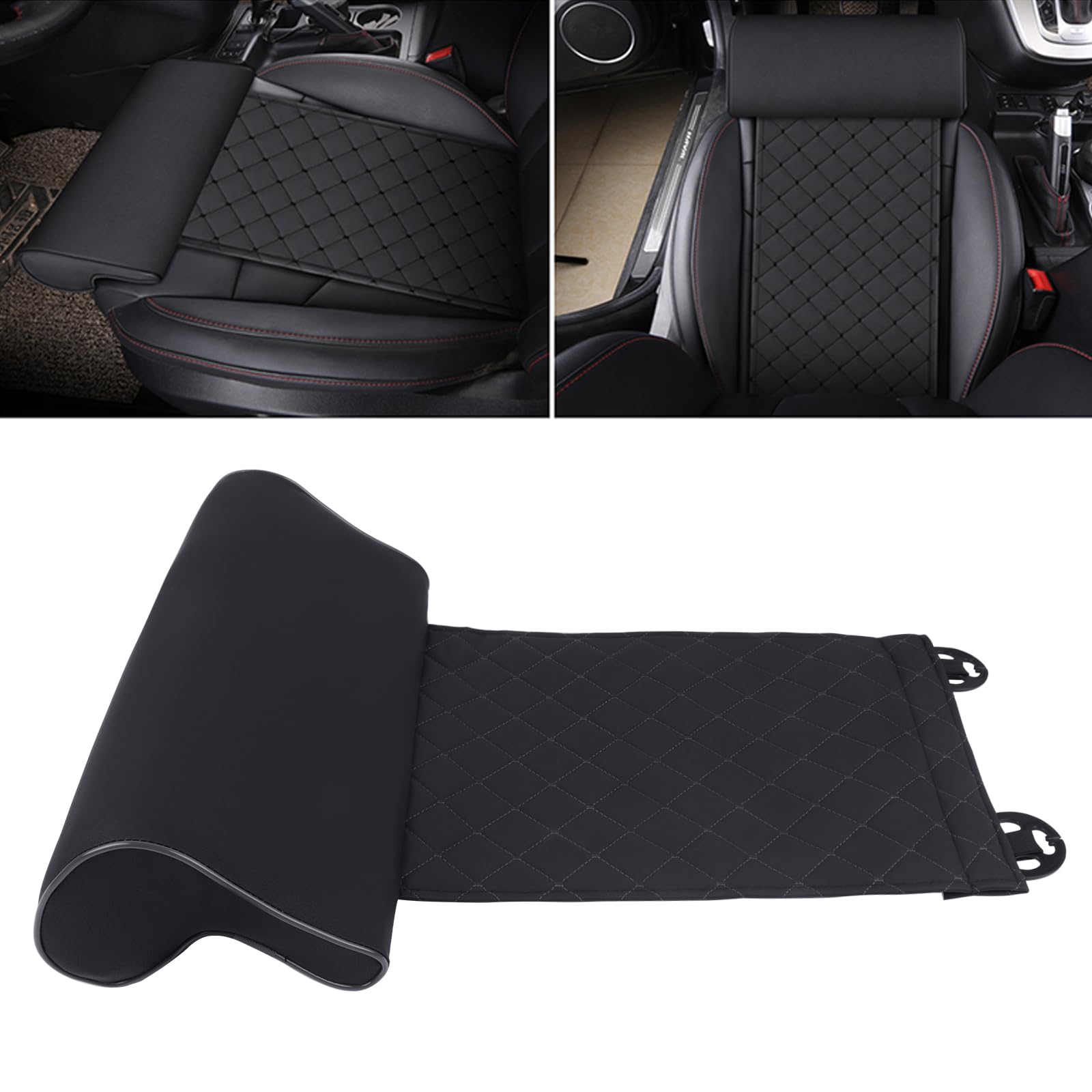 Otoez Universal Leather Car Seat Extender Cushion - Comfortable Leg Support Pillow for Cars, Buses & Trains - Ergonomic Leg Rest Pad for Home & Office Use - Perfect for Long Drives, Travel & Work Comfort