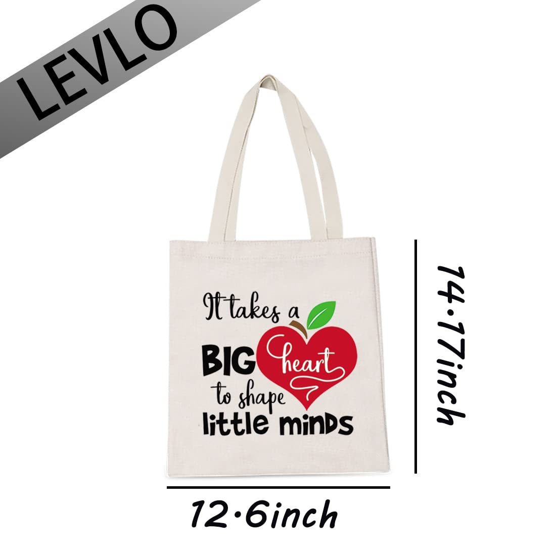 LEVLO Teacher Tote Bag - Appreciation Gift for Educators - Perfect for School & Work