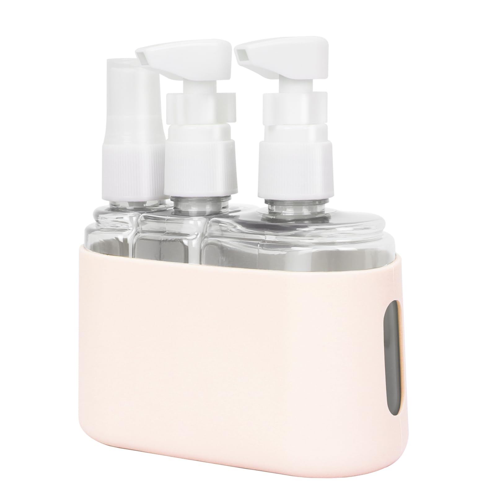 Leak Proof Travel Bottles Set - 3 in 1 Refillable Toiletry Containers with Secure Lids | TSA Approved Shampoo & Conditioner Bottles for Air Travel, Gym, Camping (Beige)
