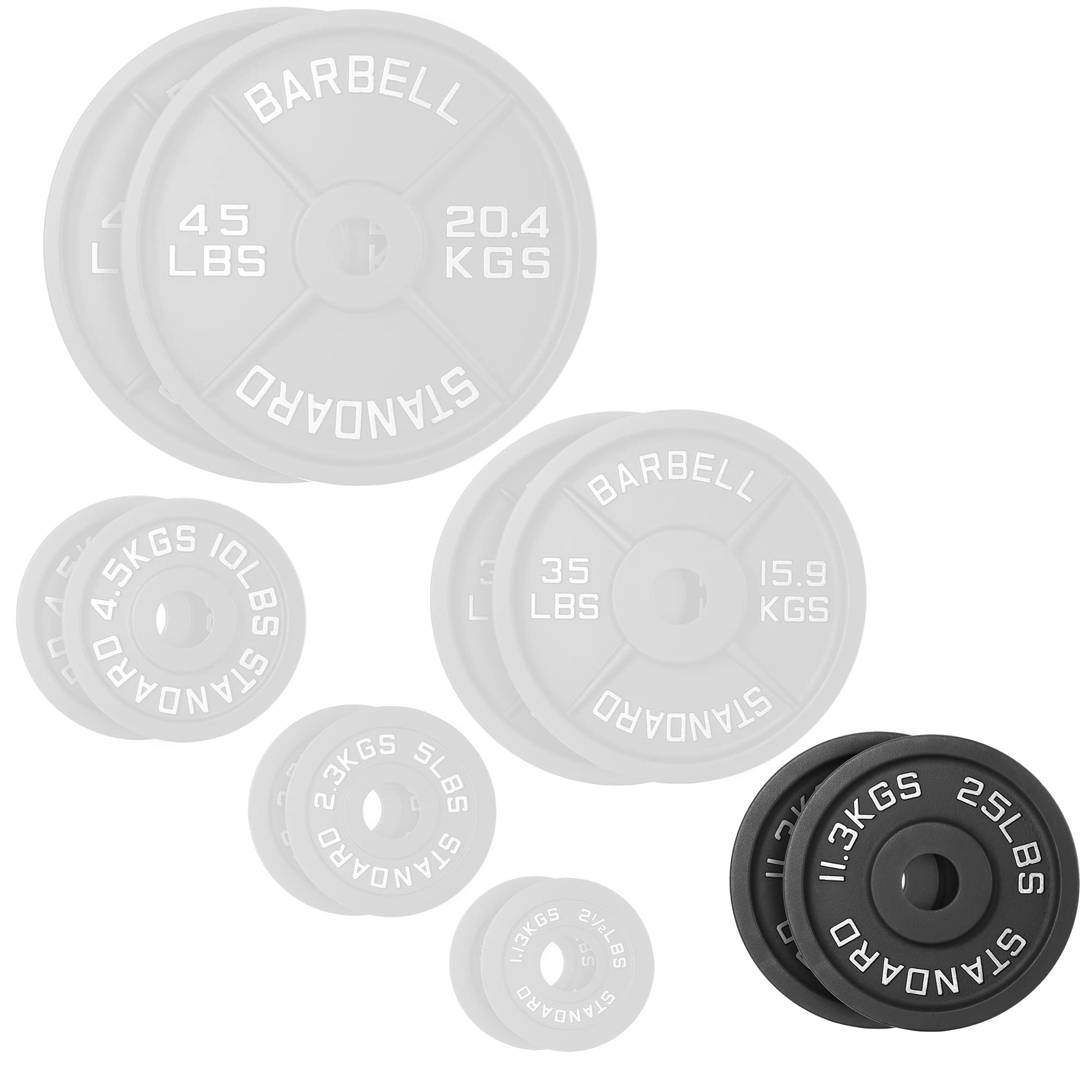 Olympic 2-inch Cast Iron Weight Plates - Set of 2 for Strength Training & Home Gym Workouts | Perfect for Weightlifting, CrossFit & Powerlifting Exercises