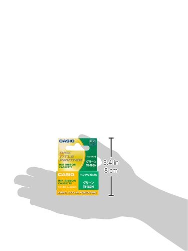 Casio TR-18GN Green Ink Ribbon for Disc Title Printer - Compatible with Label Printers, Perfect for CD/DVD Labeling & Office Organization