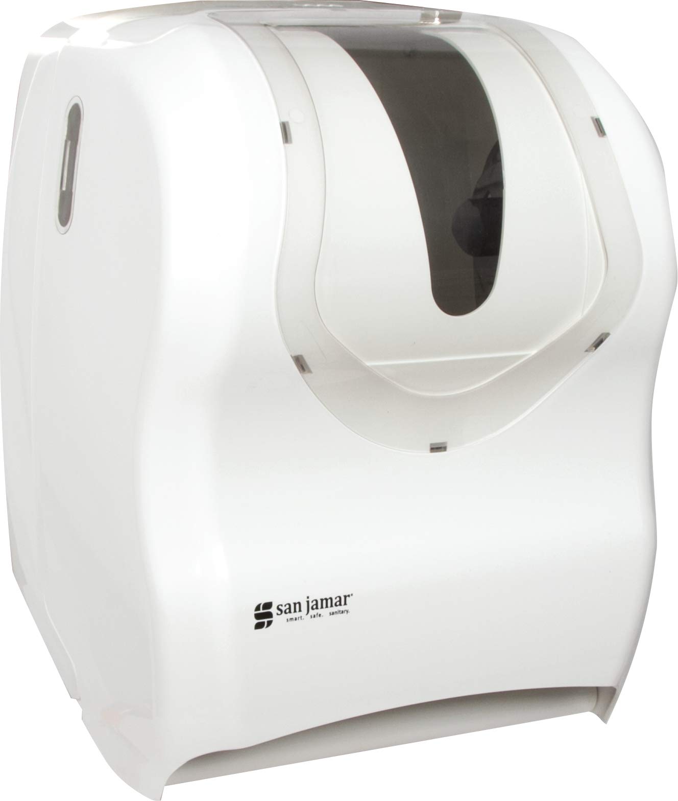 San Jamar Summit Smart System with IQ Sensor Paper Towel Dispenser - Touchless Operation for Standard & 4-Inch Core Rolls - Ideal for Bathrooms, Kitchens, Restaurants & Office Spaces - White Plastic Hygienic Solution