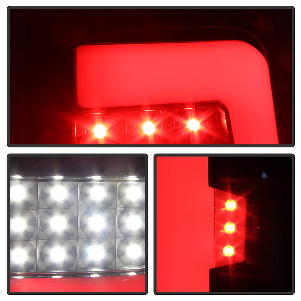ACANII Full LED Tail Lights Brake Lamps Assembly for 2000-2006 Chevy Suburban Tahoe & GMC Yukon - Left+Right Pair, Bright LED Tube Design for Enhanced Visibility & Safety at Night Driving