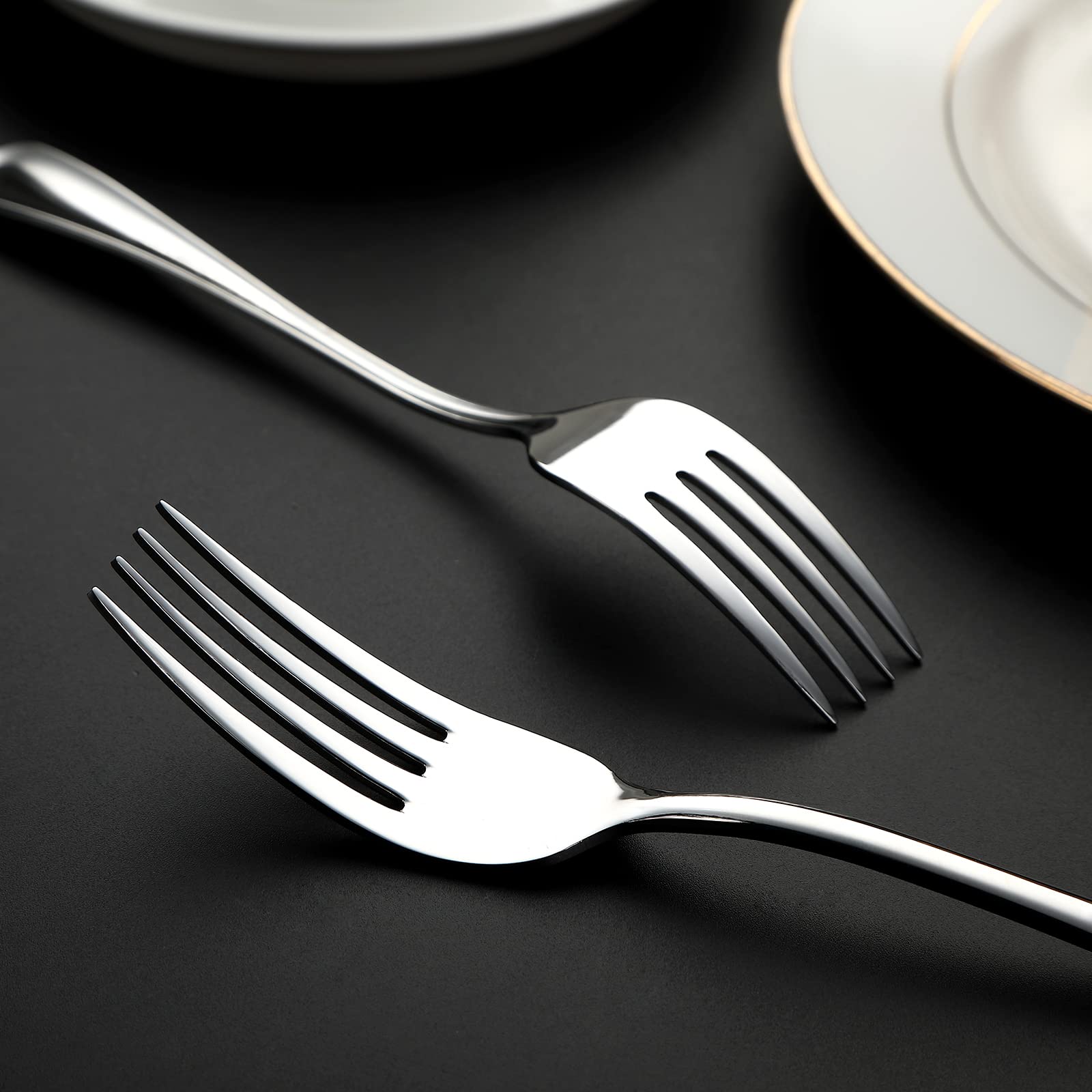 8-Piece Stainless Steel Dinner Forks Set - Mirror Polished, Dishwasher Safe, 8.05 Inch Modern Flatware Cutlery for Home, Restaurant & Party Dining
