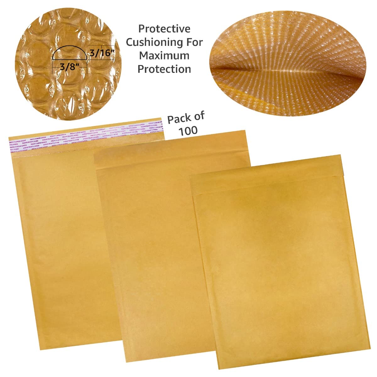 StarBoxes 100 Kraft Bubble Mailers 14.5x20 Inches - #7 Self-Sealing Padded Envelopes for Shipping, Ecommerce & Small Business Packaging - Perfect for Mailing Jewelry, Books, Crafts & Online Store Orders