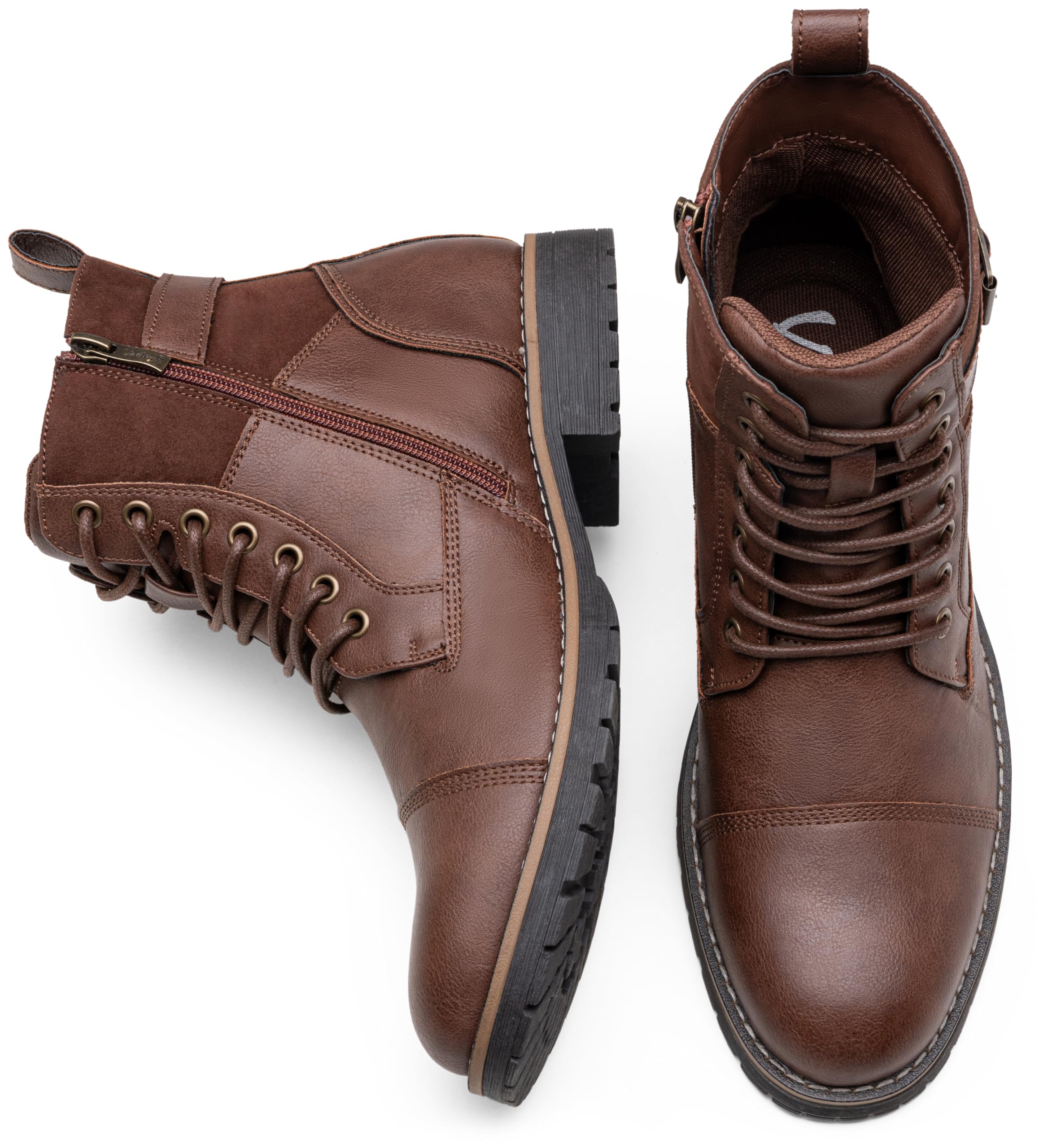 Vostey Men's Casual Motorcycle Combat Ankle Boots - Stylish Dress Boots for Everyday Wear & Outdoor Activities
