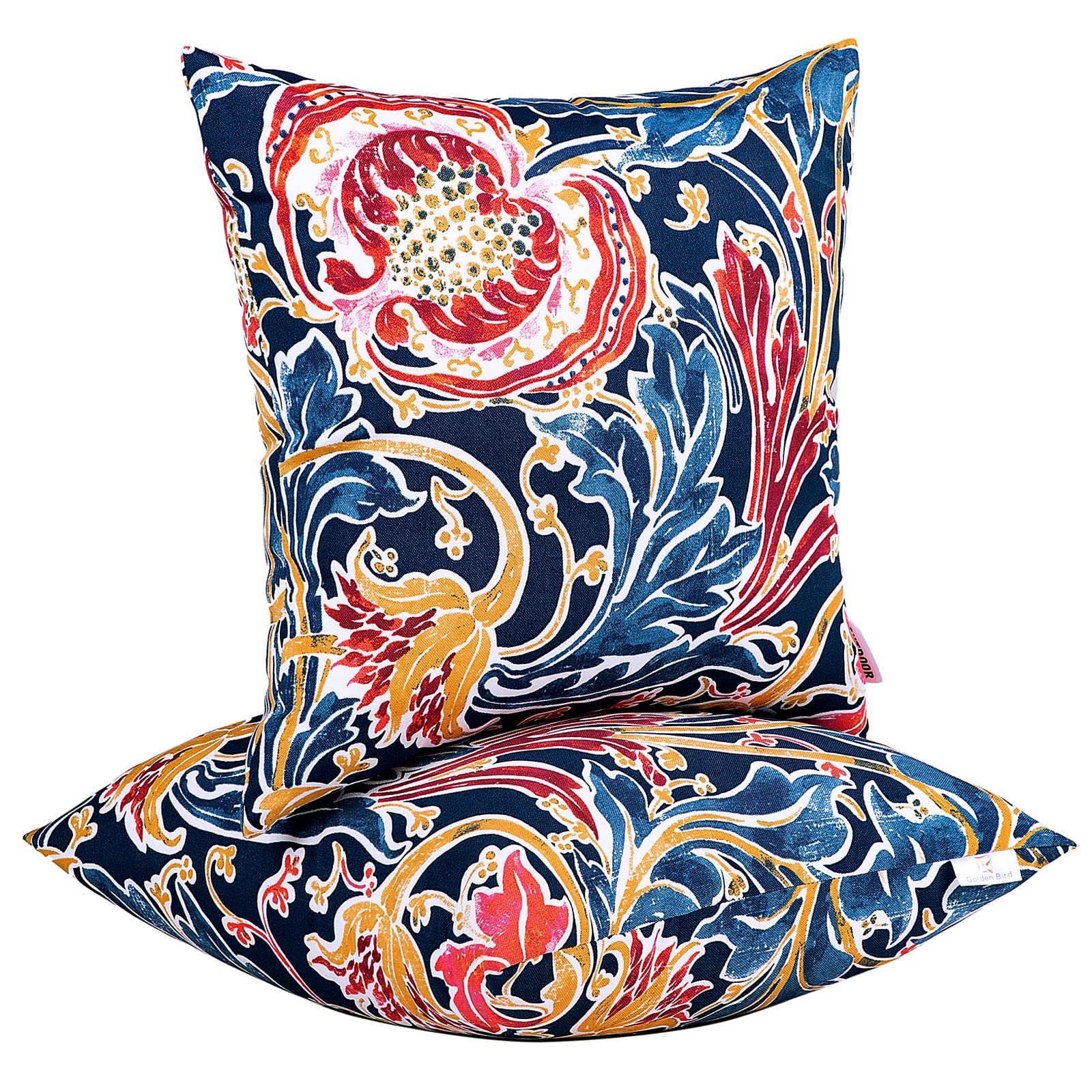 JMGBird Waterproof Outdoor Throw Pillows Set of 2 - 18×18 Inch Decorative Patio Cushions for Garden, Porch, Poolside - All-Weather Pillow Covers for Sofa, Bed, Couch & Outdoor Furniture (Perfect for Backyard, Deck & Sunroom Decor)