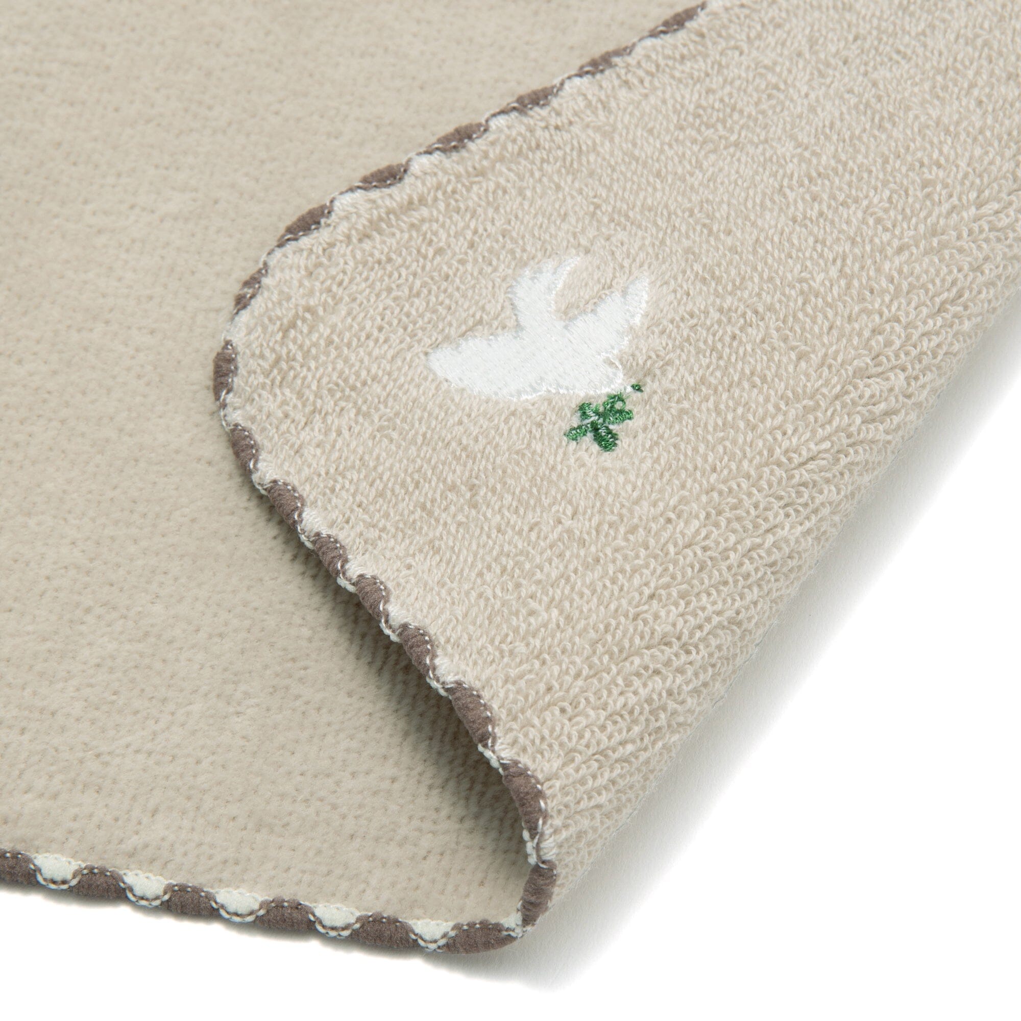 Antibacterial & Deodorizing Bird Print Handkerchief - Soft Cotton Beige Scarf for Women, Travel & Everyday Use