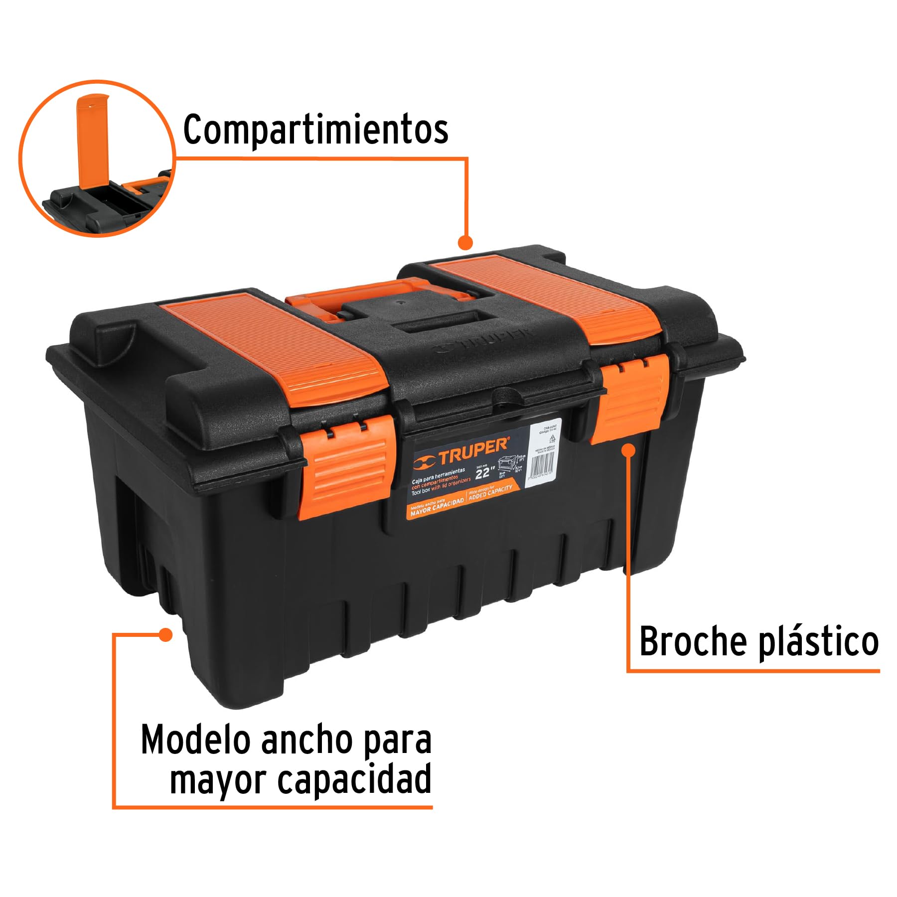 22 Compartment Orange Plastic Storage Box - Organize Small Parts, Crafts & Office Supplies | Durable & Stackable for Home, Garage & Workshop
