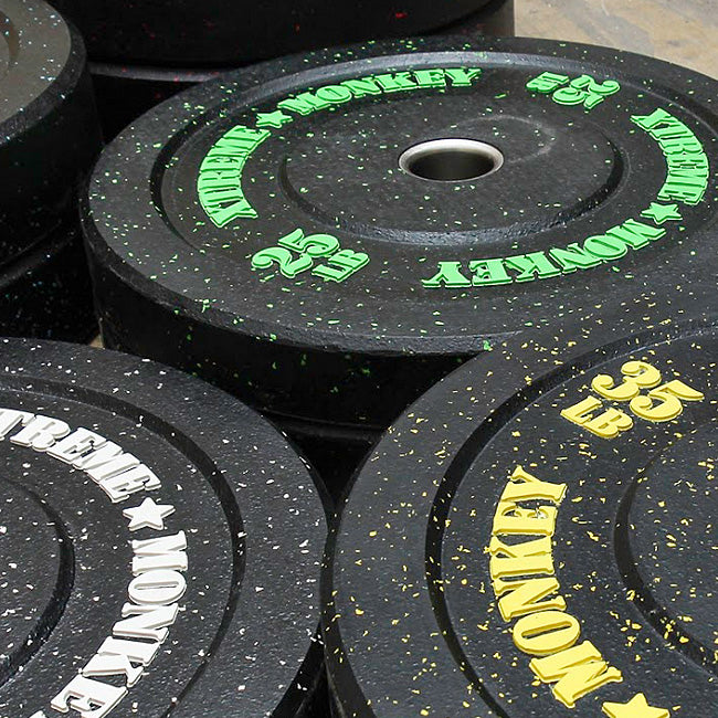 XM FITNESS 25lbs Crumb Rubber Bumper Plate - Olympic Weight Plate for CrossFit, Powerlifting & Home Gym Workouts