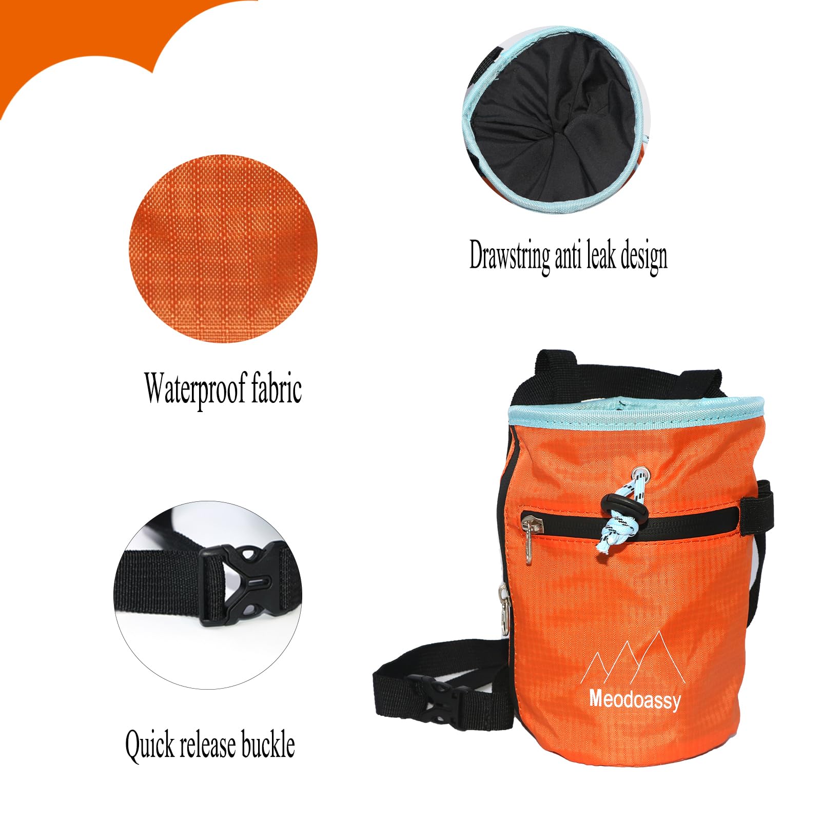 Premium Rock Climbing Chalk Bag with 2 Large Zipper Pockets - Breathable Chalk Holder for Bouldering, Gym Training & Weightlifting | Durable Climbing Gear for Indoor/Outdoor Sports