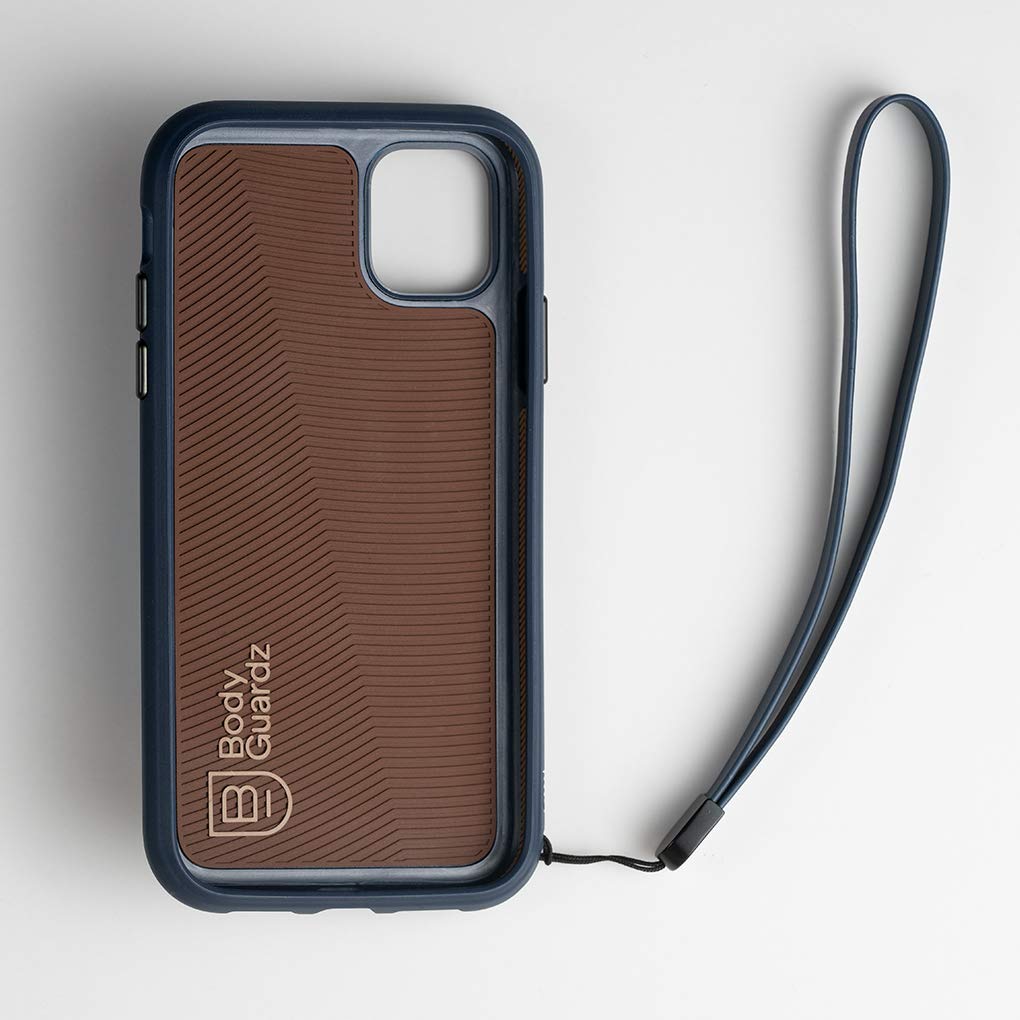 BodyGuardz Accent Wallet Case for iPhone 11 Pro Max - Slim Protective Cover with Impact-Absorbing Technology & Card Holder - Navy Blue - Perfect for Everyday Use, Travel, and Business