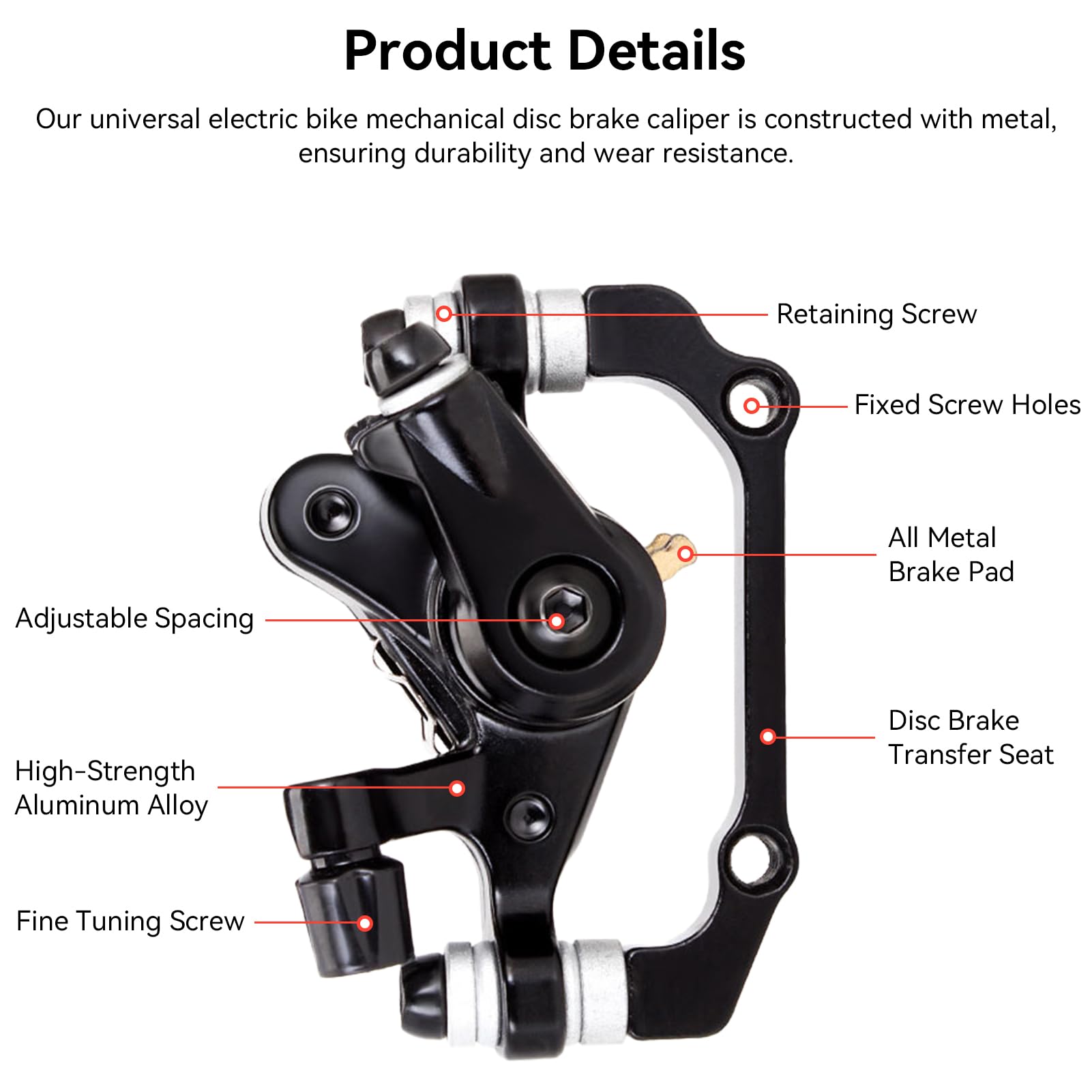 Universal Front & Rear Mechanical Disc Brake Set - Dual Piston Bilateral Caliper Alloy Cable Brake for Mountain Bike & Bicycle Accessories | Perfect for Trail Riding, Commuting & Off-Road Cycling
