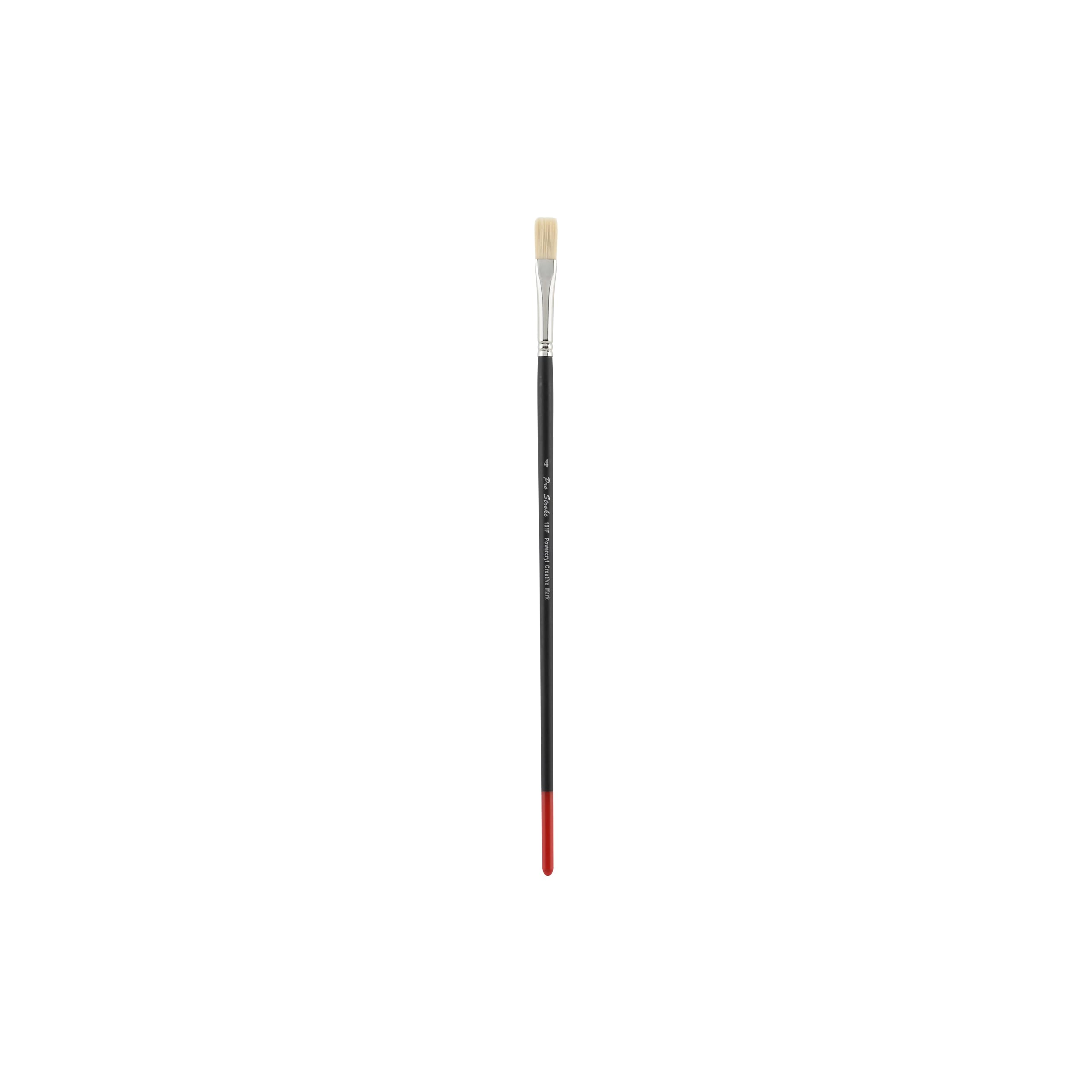 Creative Mark Powercryl Ultimate Acrylic Paint Brushes - Flat #4 Artist Brushes with 3 Synthetic Hair Diameters | Perfect for Heavy Acrylics & Water-Soluble Oils | Ideal for Canvas Painting, DIY Crafts & Professional Art Projects