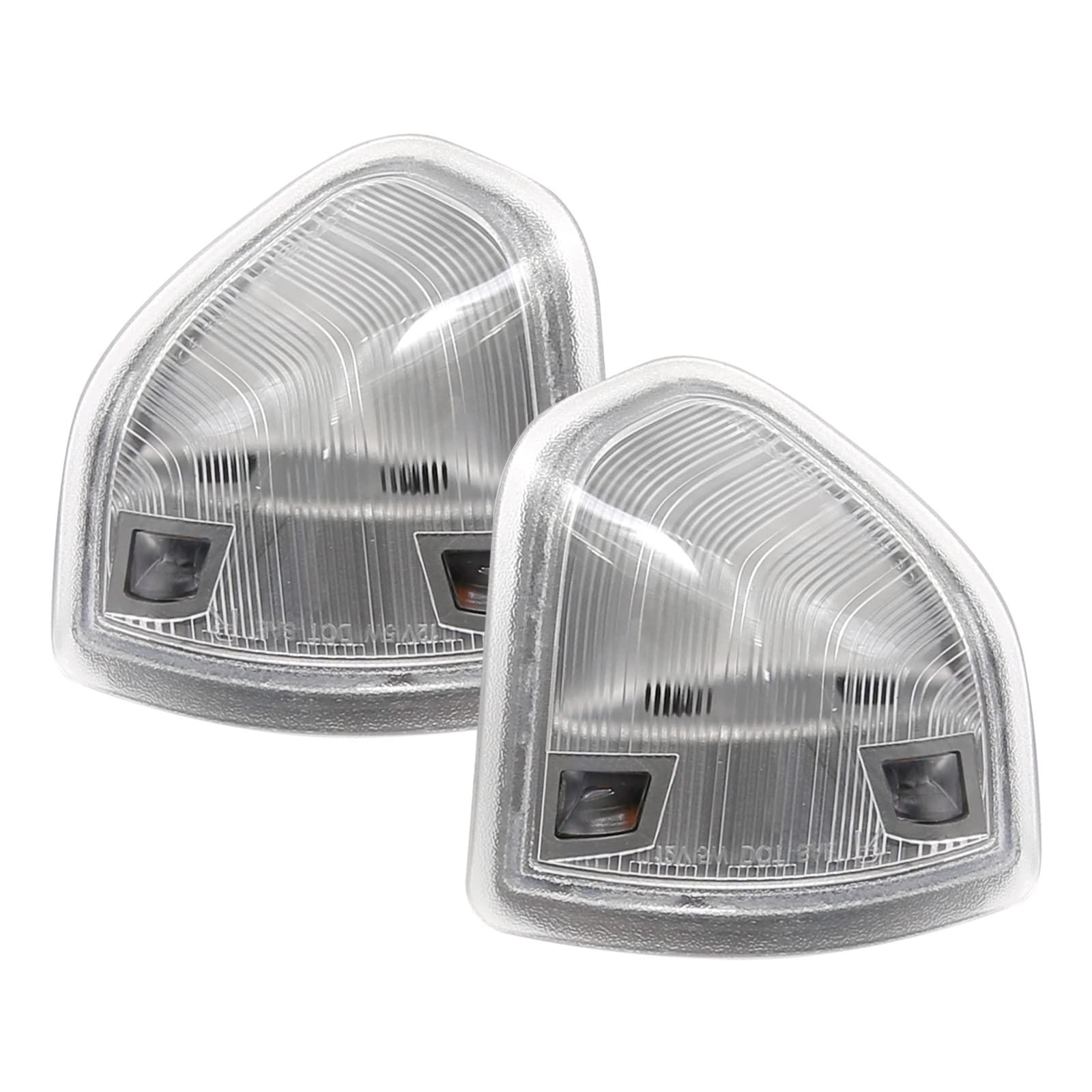2010-2018 Dodge Ram 1500 2500 3500 4500 5500 LED Side Mirror Turn Signal Lights - Pair of Clear Lens Left & Right Replacement (68302828AA 68302829AA) - Perfect for Enhanced Visibility and Safety While Driving