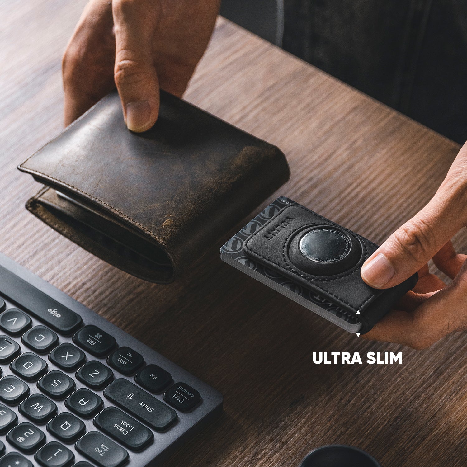 VMC100 Magnetic Money Clip with AirTag Holder - Slim RFID Blocking Wallet for Men (AirTag Not Included) | Perfect for Travel, Gym & Everyday Carry