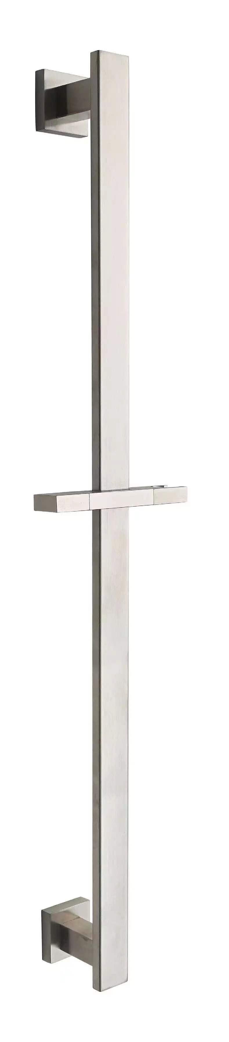 DAX 1102 Adjustable Square Slide Bar Shower System with Hand Shower - Chrome Finish Bathroom Accessory for Modern & Spa-Like Showers