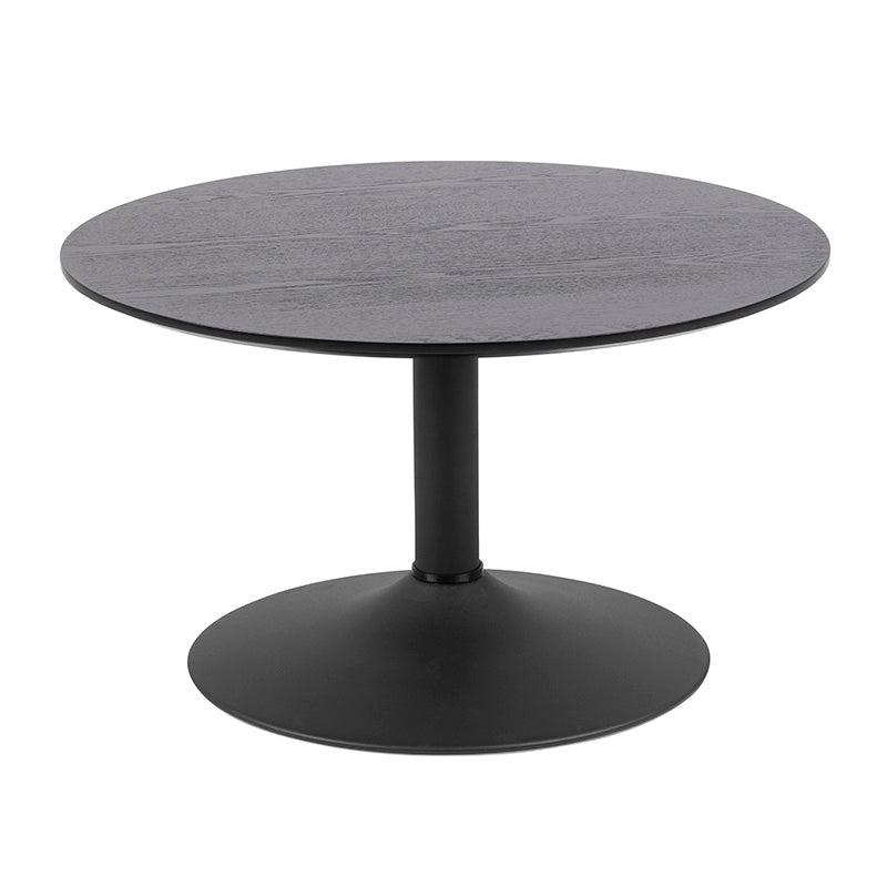 TITAN 70cm Round Coffee Table Black - Modern Living Room Centerpiece for Home Decor & Entertainment
