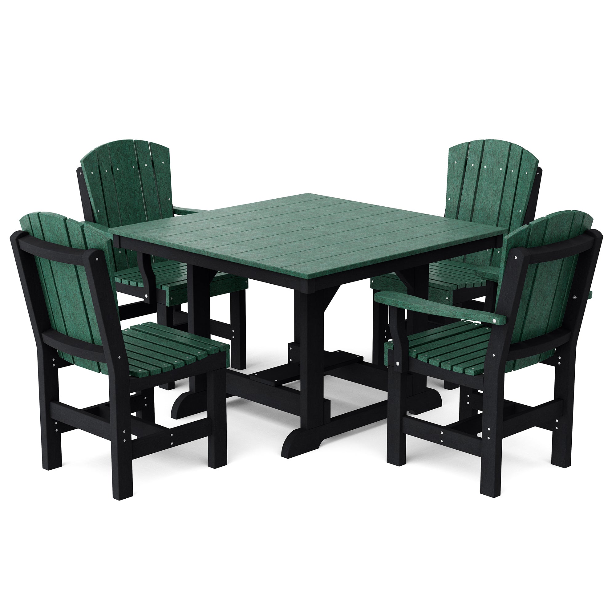 Heritage 5-Piece 44x44 Inch Square Outdoor Dining Set with Cushions - Perfect for Patio, Garden, and Backyard Entertaining