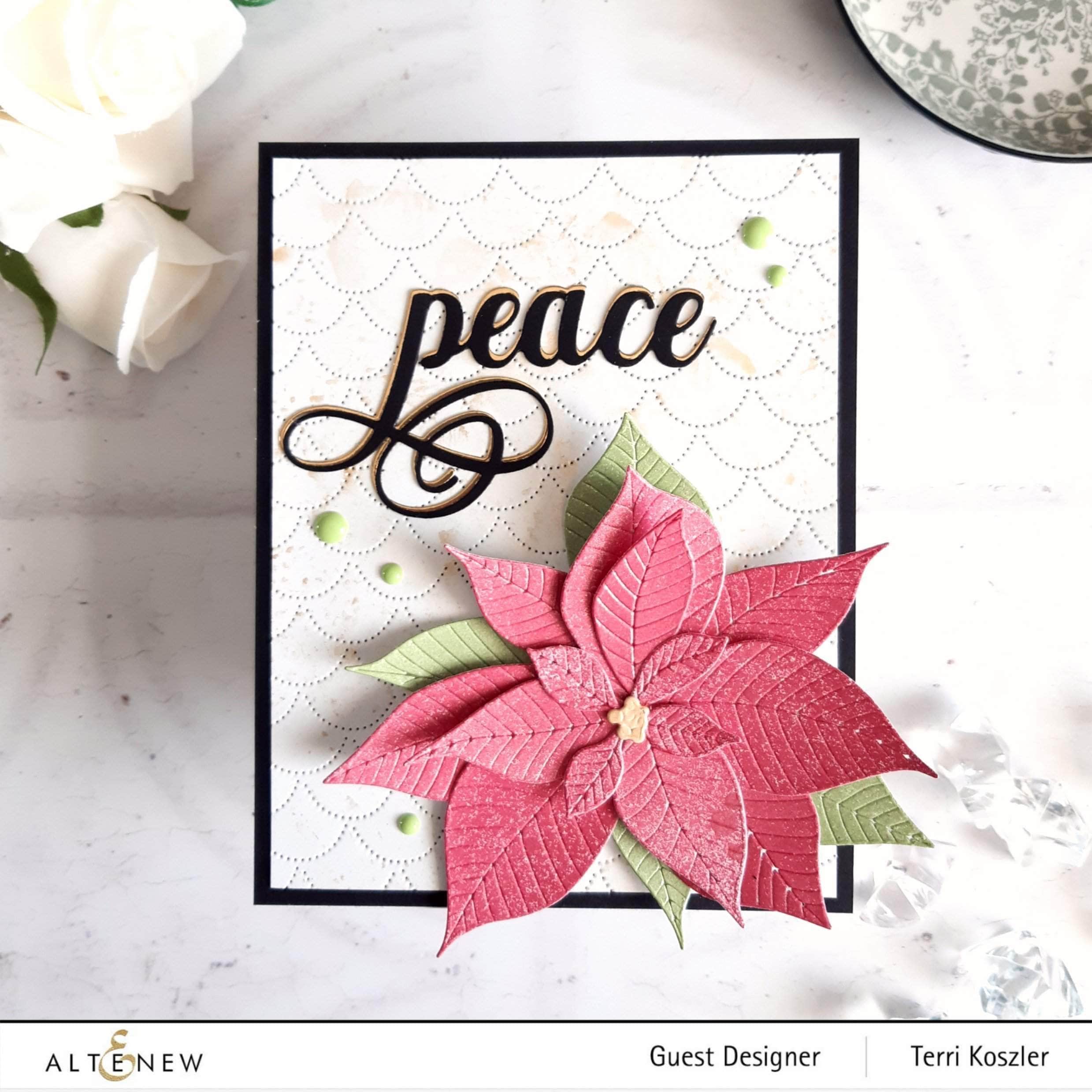 Poinsettia 3D Die Set for Card Making & Scrapbooking - Christmas Holiday DIY Craft Supplies