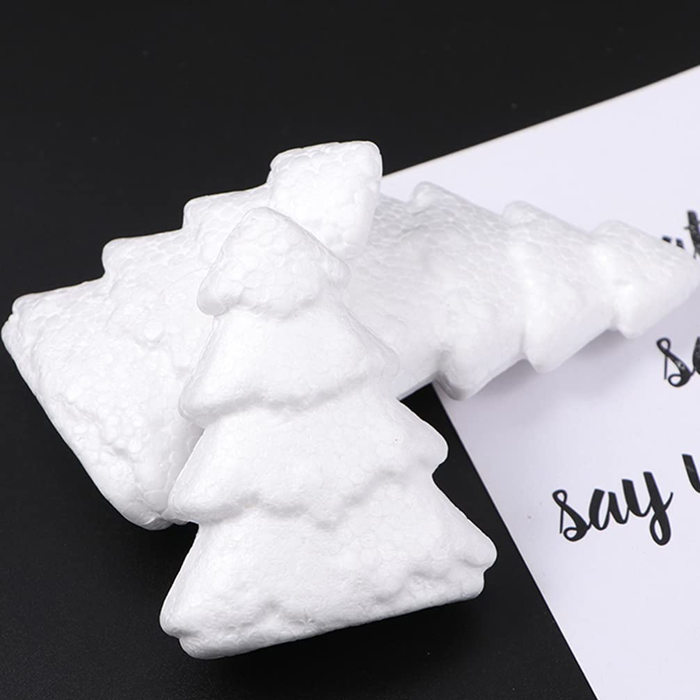 EXCEART 15pcs White Christmas Tree Tower Desk Topper - DIY Wreath Making Supplies, Handmade Tabletop Decorations, Foam Craft Accessories for Holiday Party, Home, Office & Kids DIY Projects