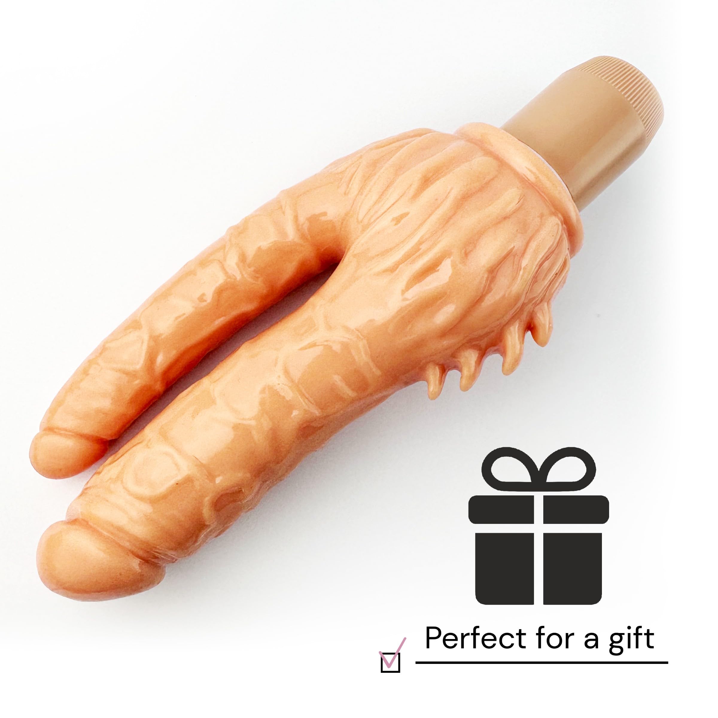 21cm Realistic Double-Ended Dildo - ABS & TPR Material, Waterproof, Adjustable for Anal & Vaginal Use - Perfect for Couples Play & Solo Exploration