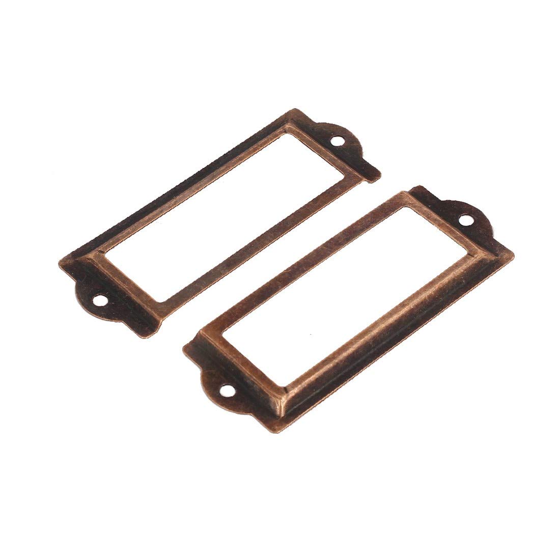 New Lon0167 Office Pharmacy Drawer Iron Tag Label Frame - 83mm x 31mm Copper Tone (100pcs) - Durable & Reliable for Medical Cabinets, Lab Equipment & Office Organization